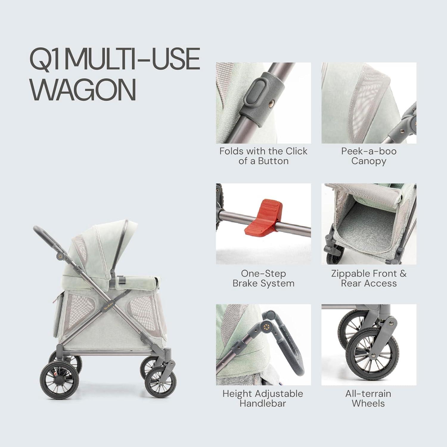 Carro Multifuncional Familidoo Q1 Plegable 10 kg Verde Salvia