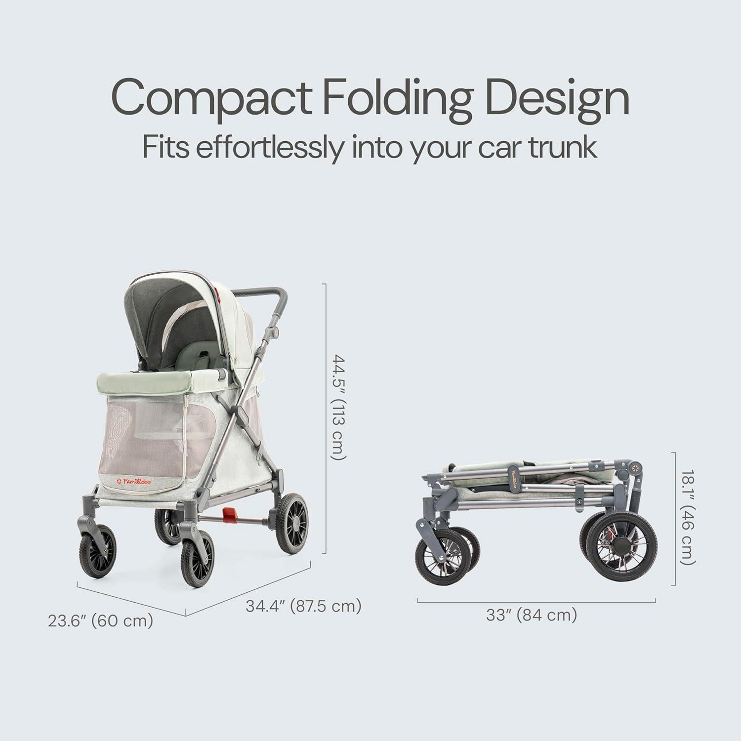 Carro Multifuncional Familidoo Q1 Plegable 10 kg Verde Salvia