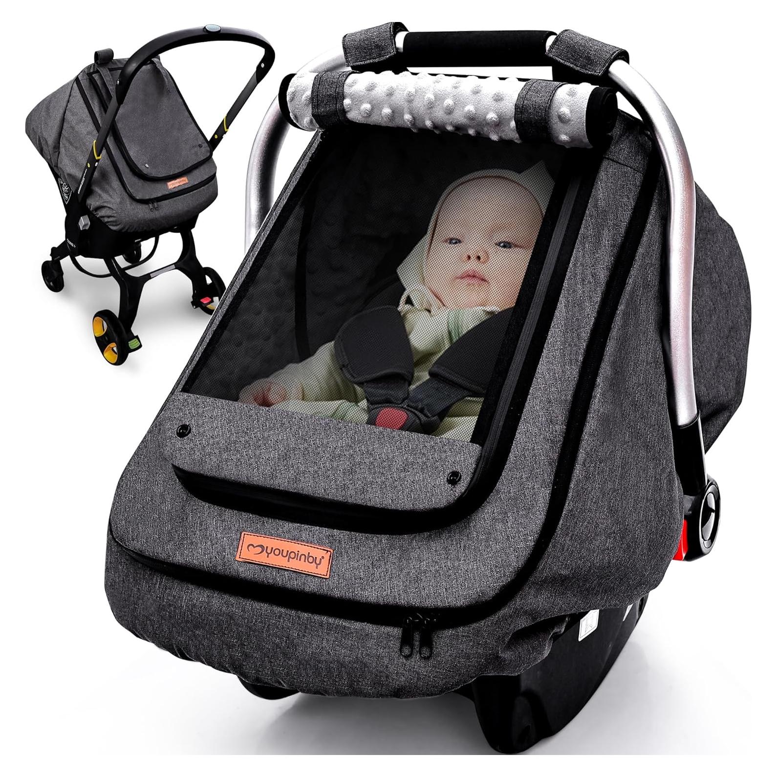 Funda de Asiento de Coche para Bebé Impermeable Gris Oscuro