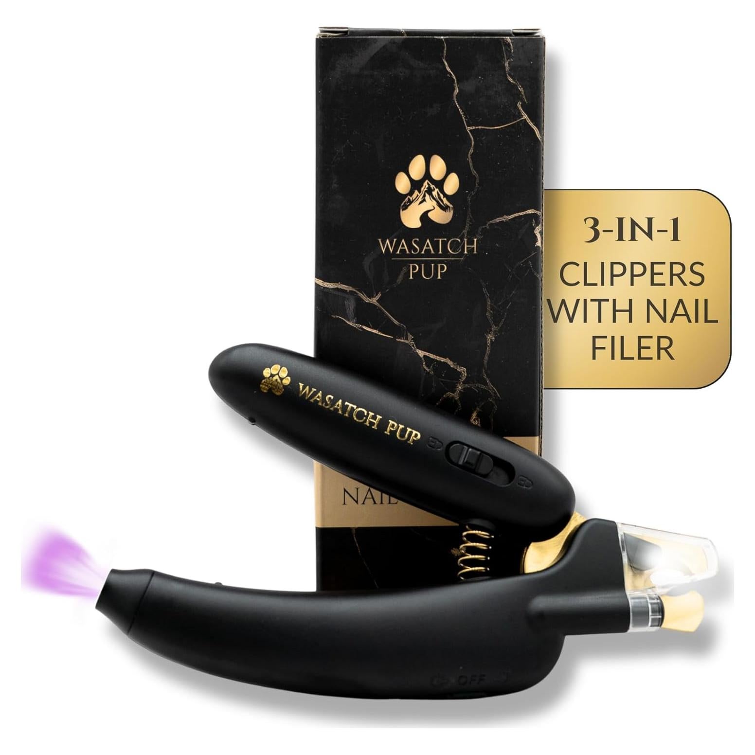 Cortador de Uñas 3 en 1 Wasatch Pup con Luz LED y Lima