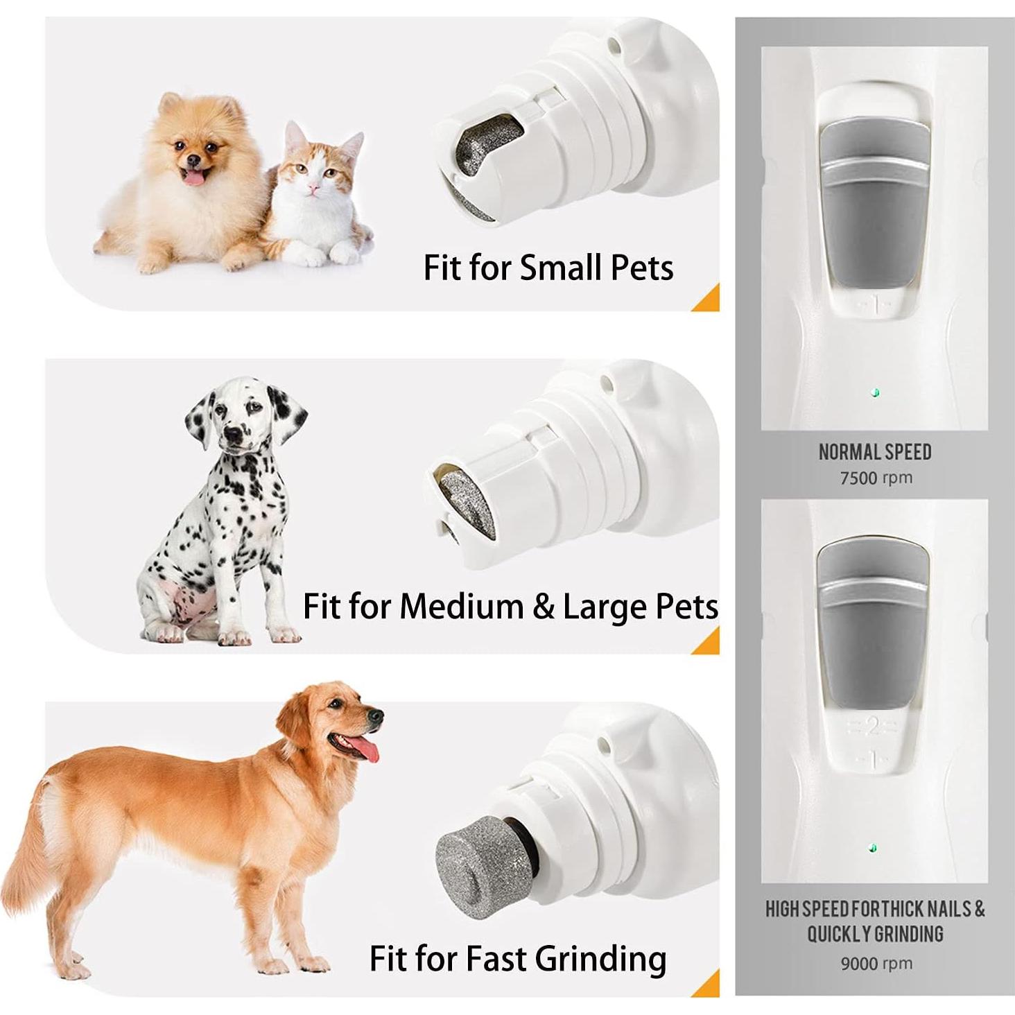 Lima de Uñas para Mascotas WWVVPET con Luz LED y 2 Cabezas