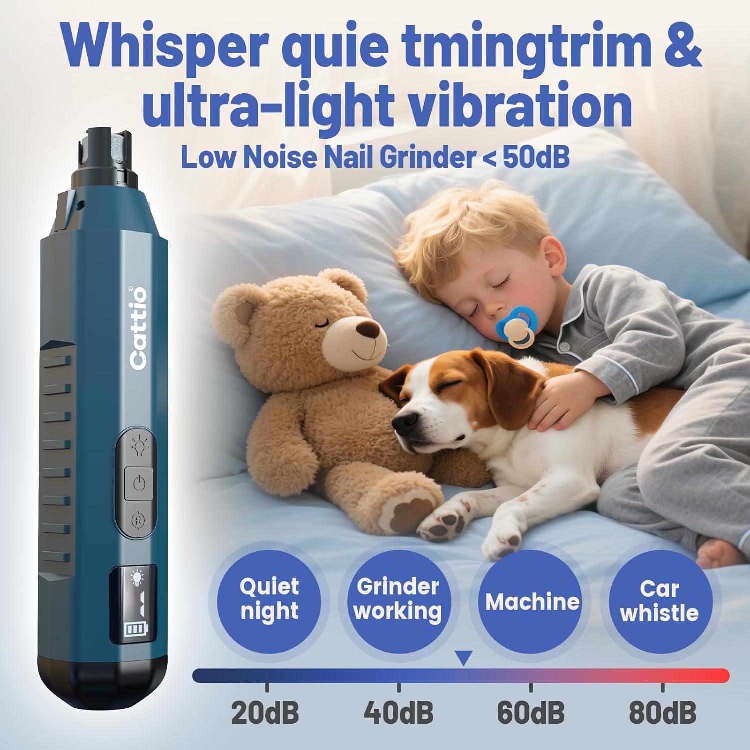 Cortador de Uñas Eléctrico Cattio para Perros y Gatos - Silencioso y Ergonómico