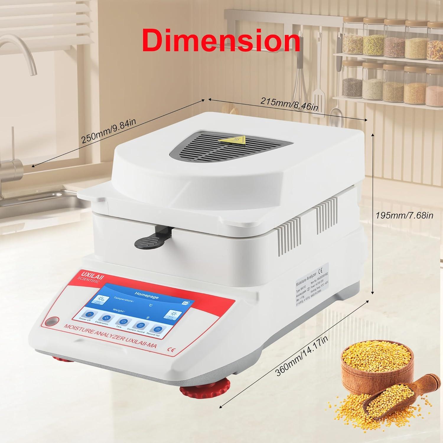 Analizador de Humedad UXILAII 110g 0.001g Pantalla Táctil