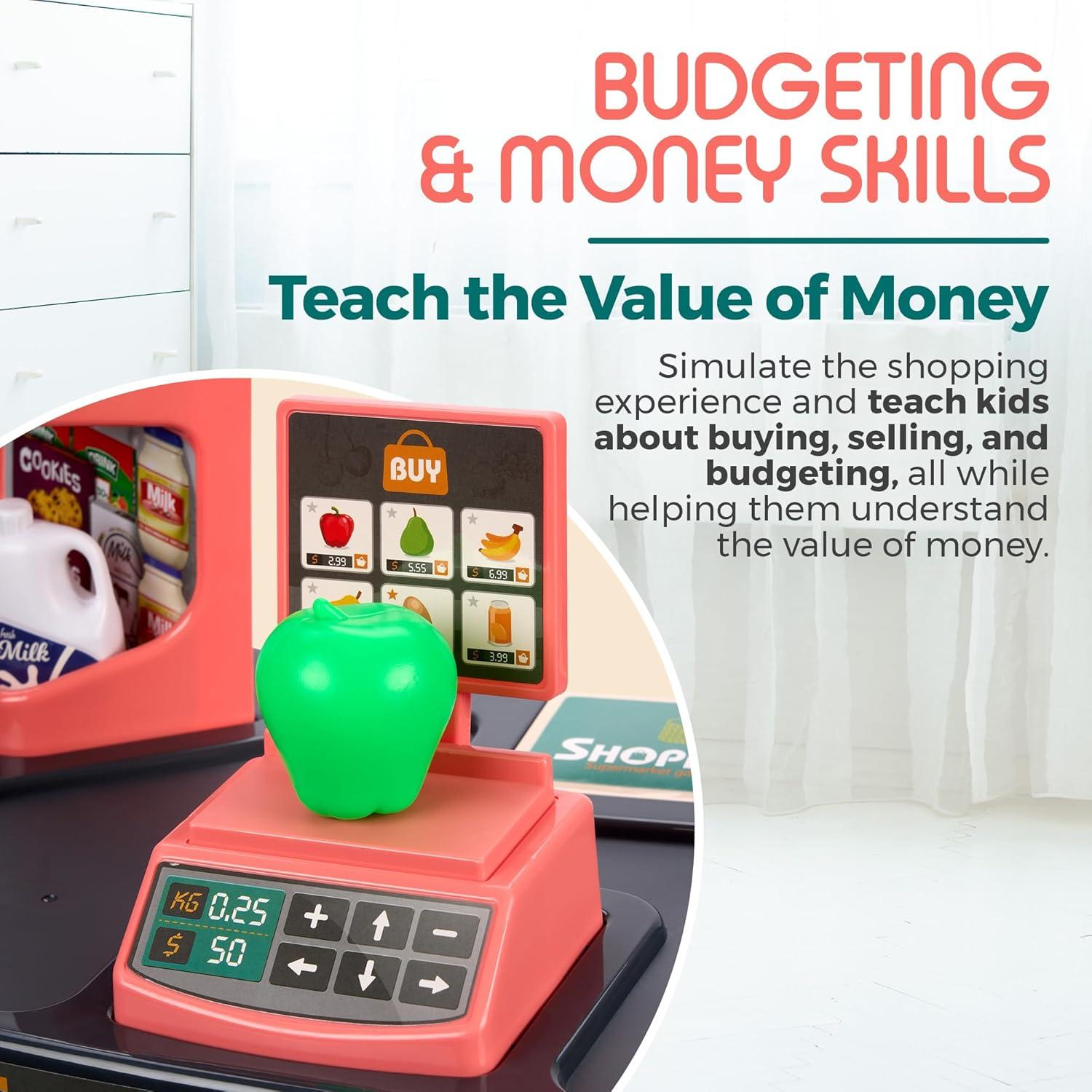 Conjunto de Supermercado MEDca 47 Piezas con Escáner y Carrito