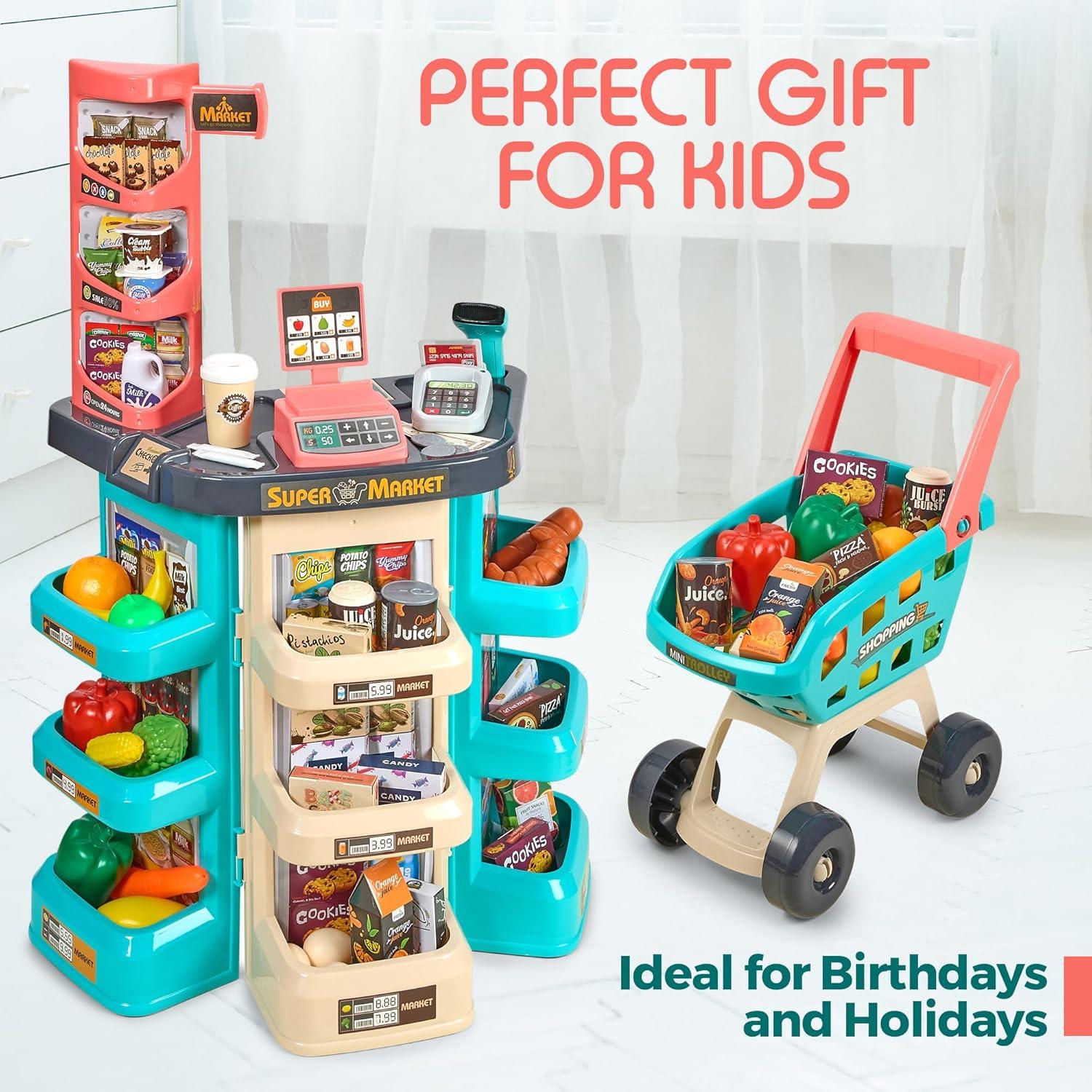 Conjunto de Supermercado MEDca 47 Piezas con Escáner y Carrito