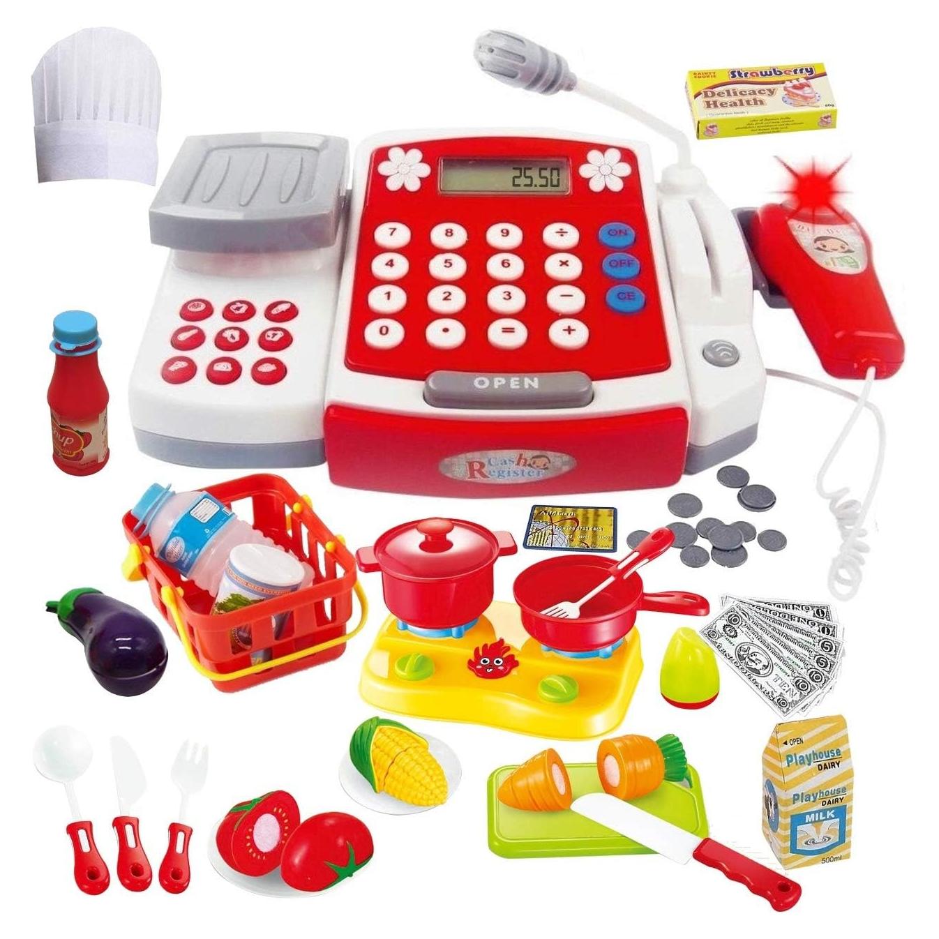 Caja Registradora de Juguete FUNERICA R104 con Escáner y Comida