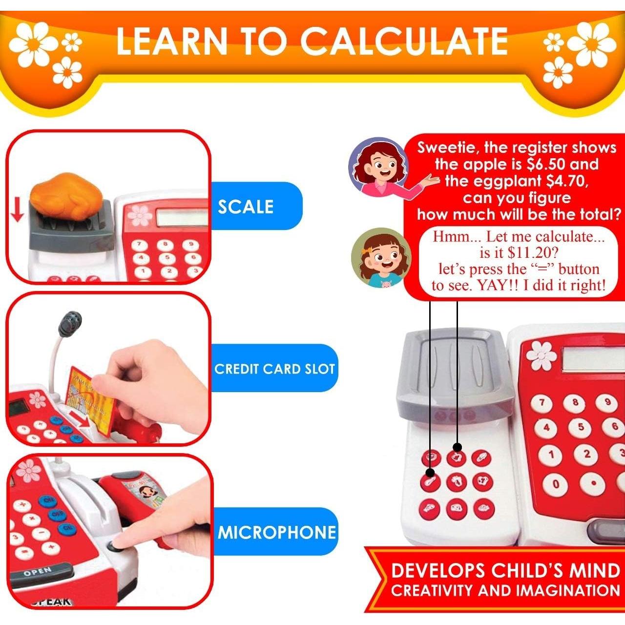 Caja Registradora de Juguete FUNERICA R104 con Escáner y Comida