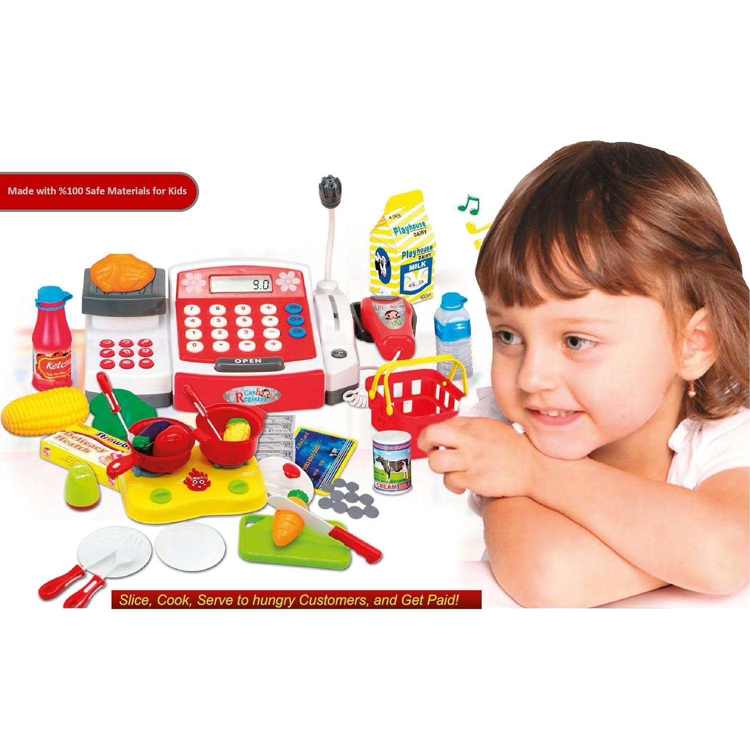 Caja Registradora de Juguete FUNERICA R104 con Escáner y Comida