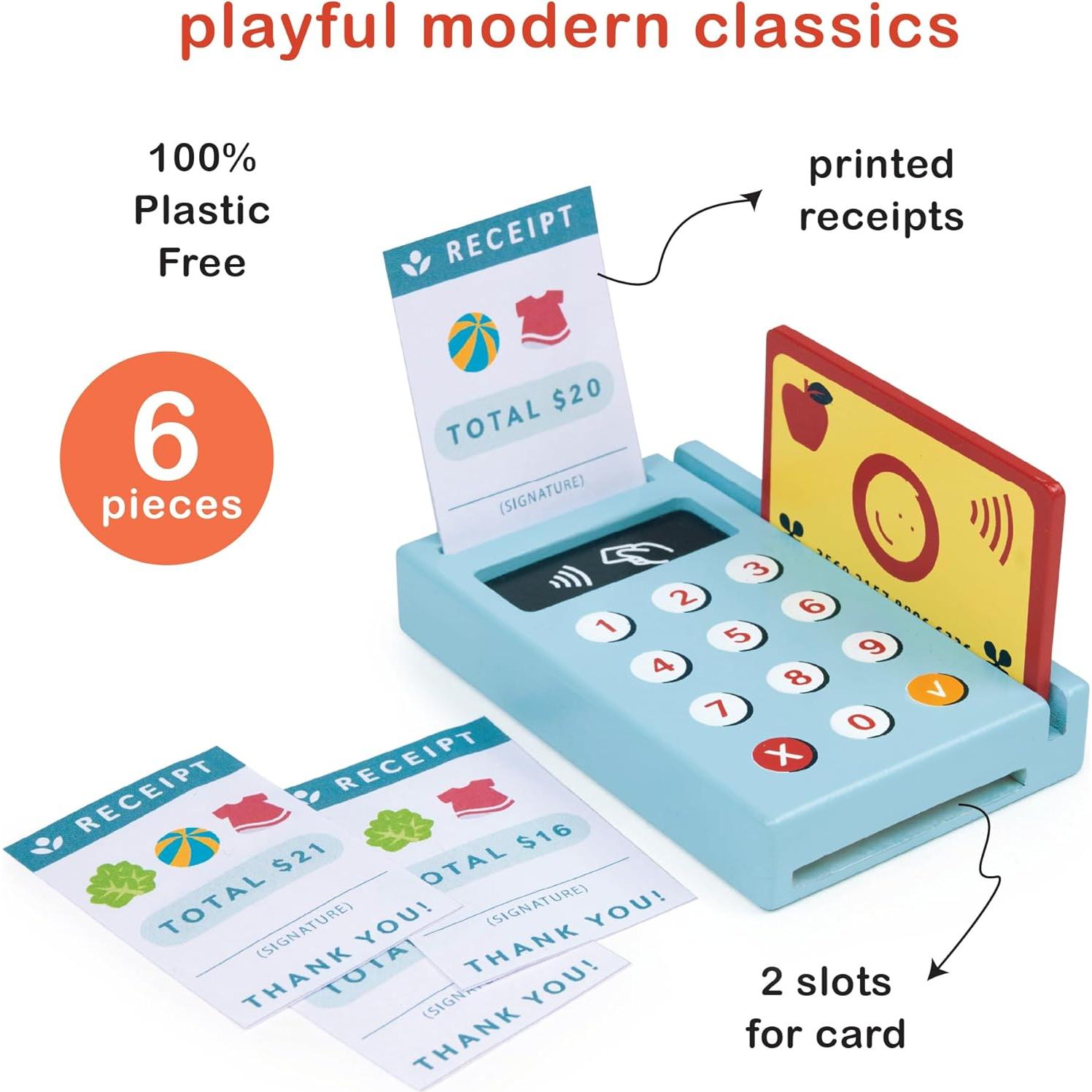 Mentari Máquina de Tarjetas de Madera - Juguete Educativo 11x7cm