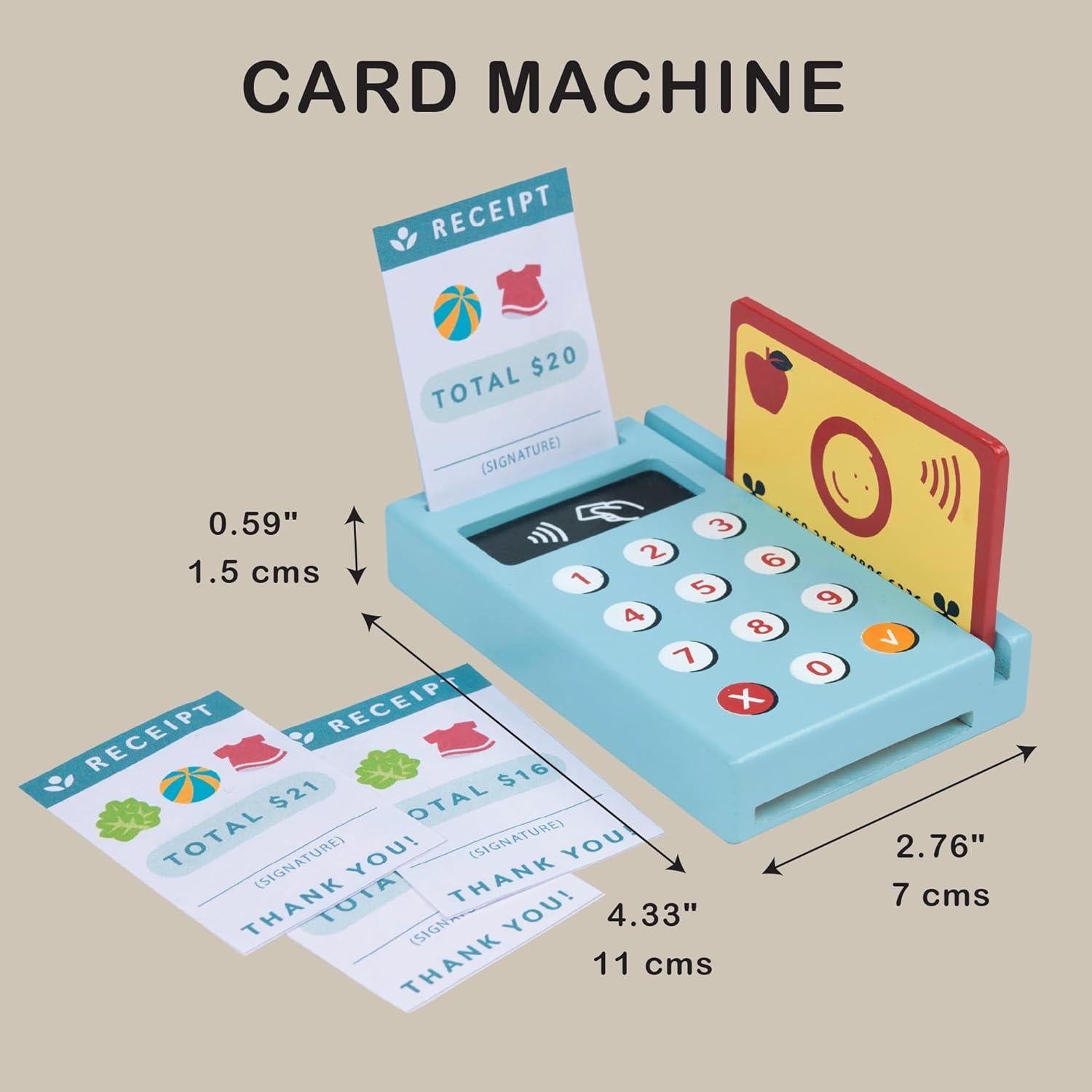 Mentari Máquina de Tarjetas de Madera - Juguete Educativo 11x7cm