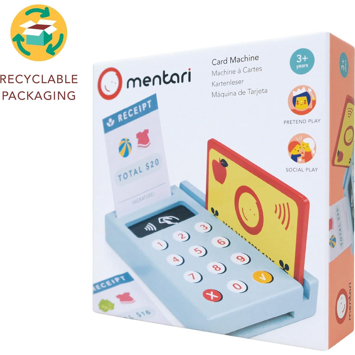 Mentari Máquina de Tarjetas de Madera - Juguete Educativo 11x7cm