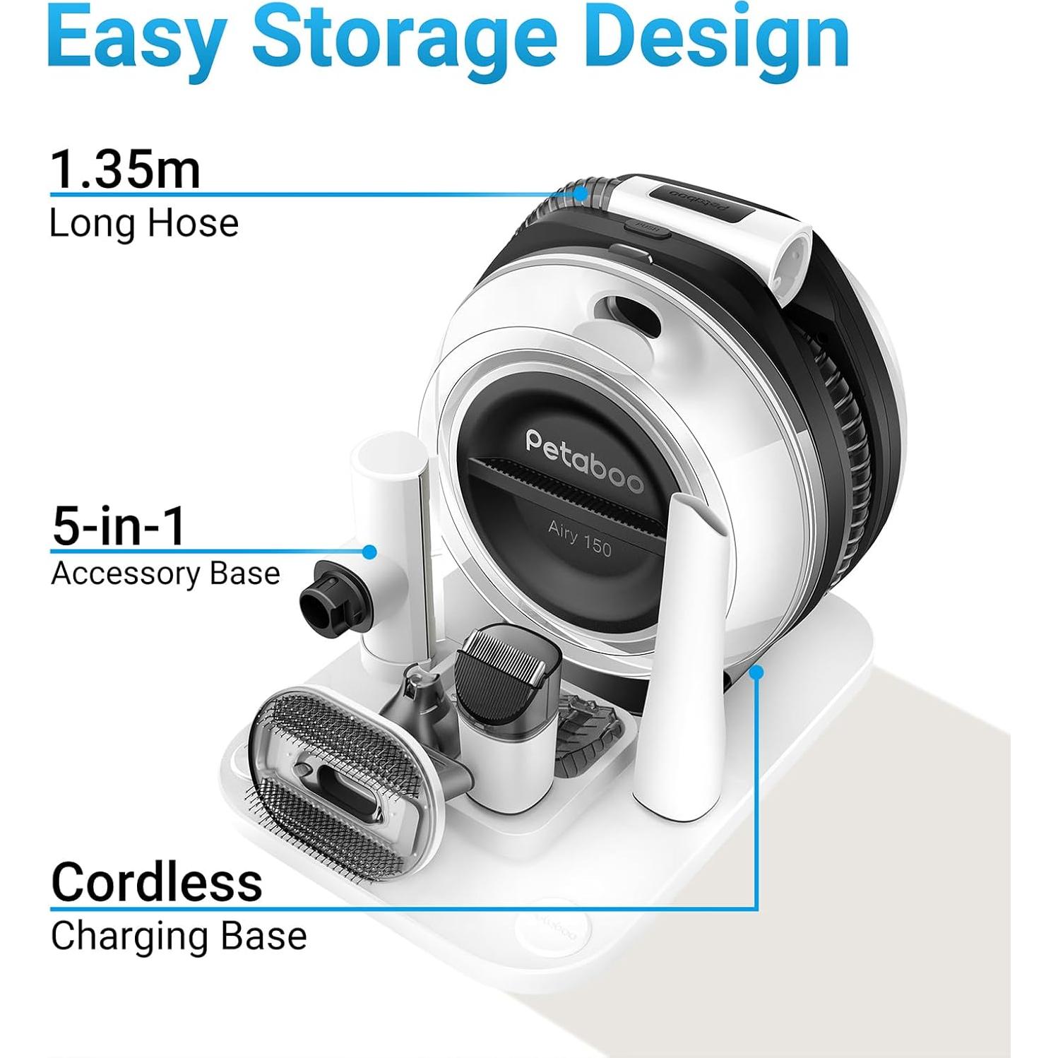 Aspiradora de Peluquería para Perros Petaboo 5 en 1, 2.2L