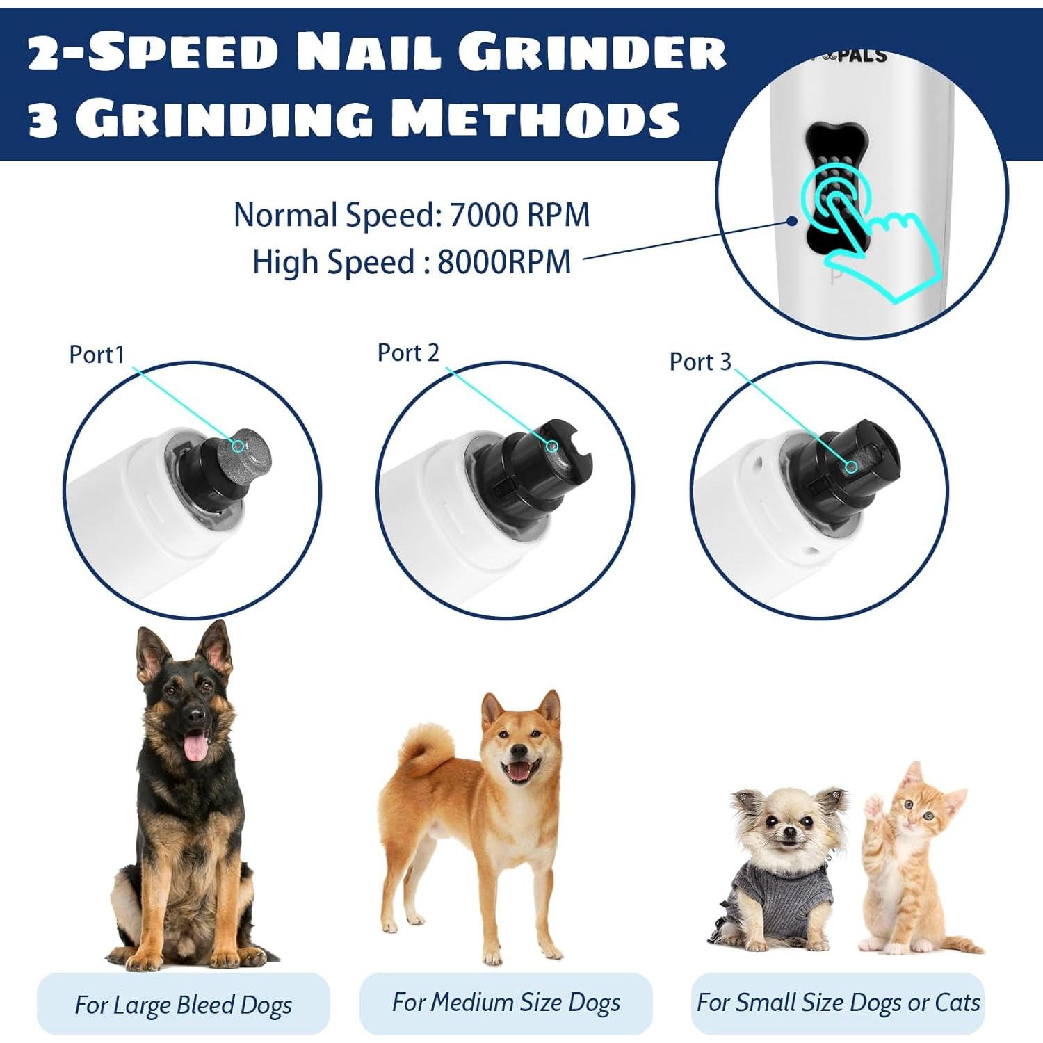 Mina de Uñas para Perros PUP PALS con 5 Luces LED y 2 Velocidades