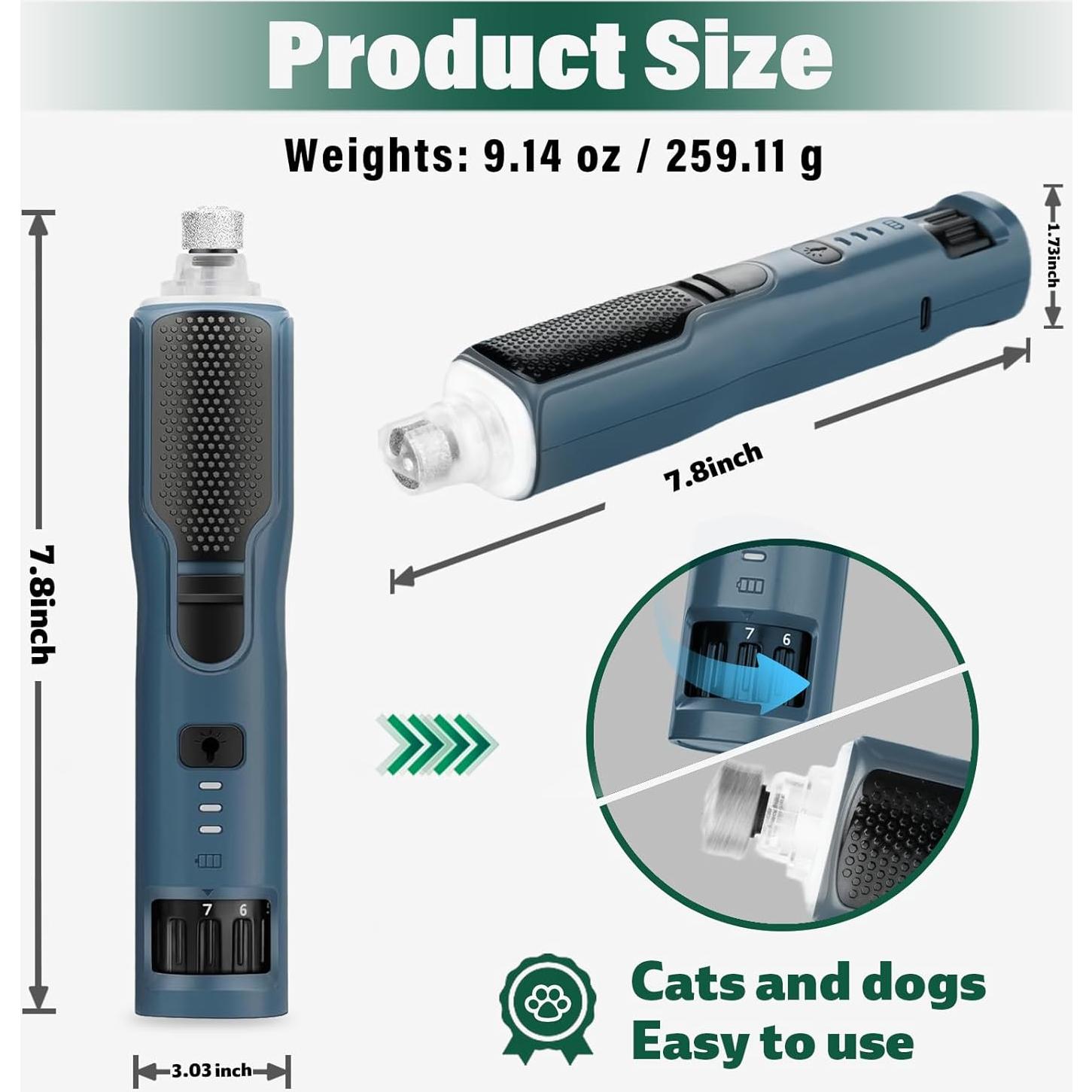 Cortador Eléctrico de Uñas para Perros y Gatos CATPICK 7 Velocidades