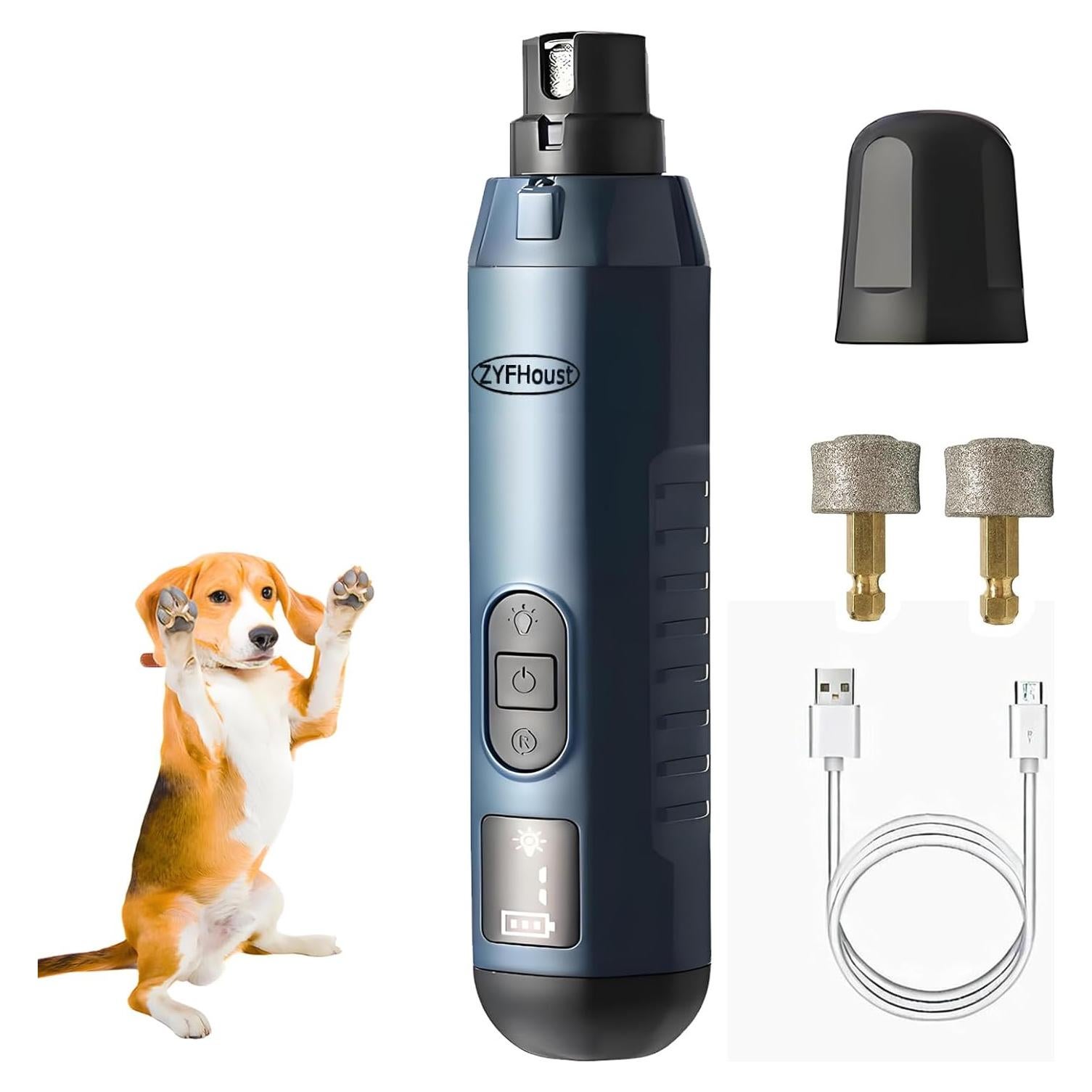 Molinillo de Uñas Eléctrico ZYFtech Azul para Perros y Gatos