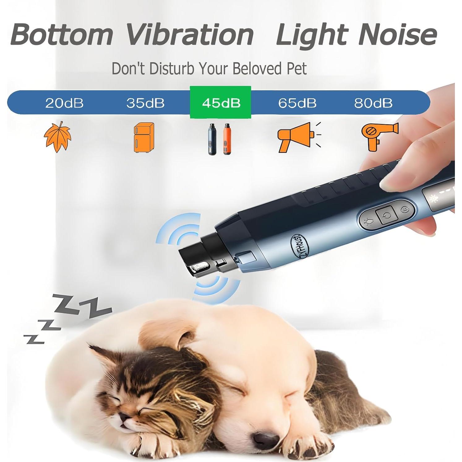 Molinillo de Uñas Eléctrico ZYFtech Azul para Perros y Gatos