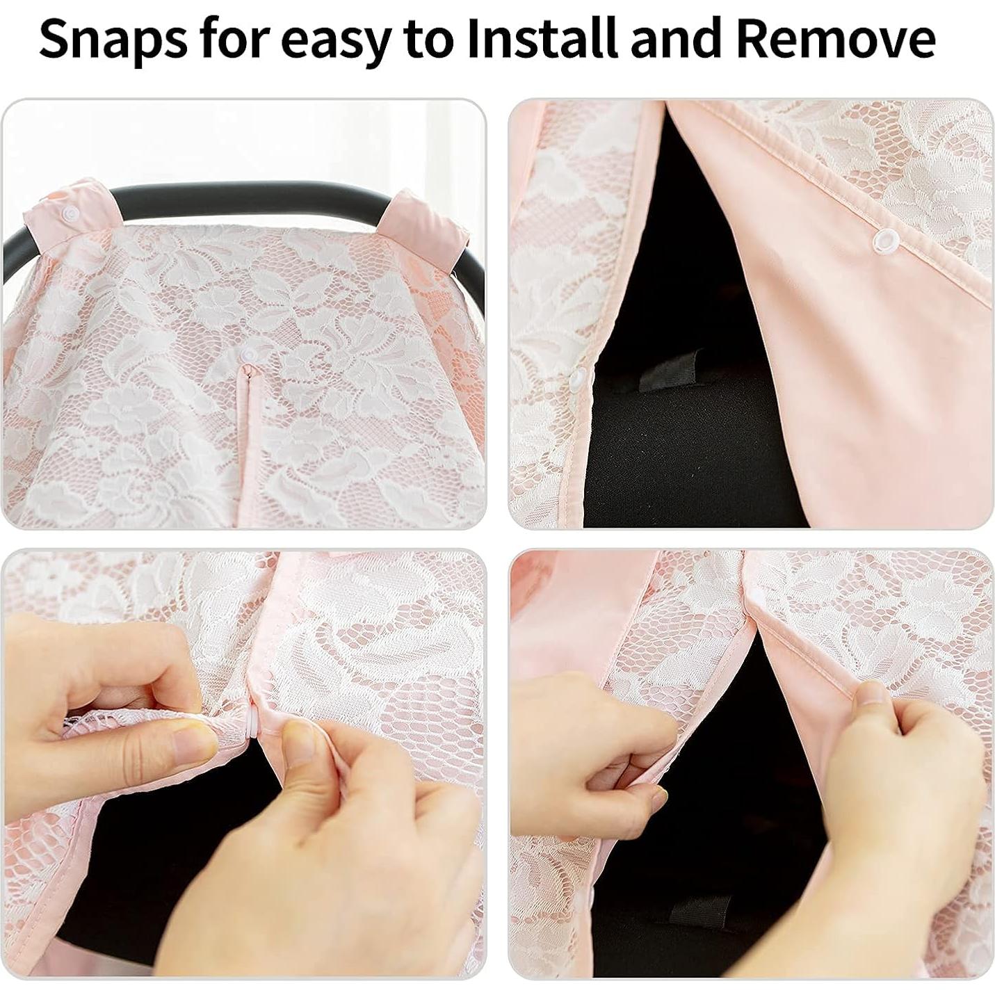 Funda de Capota para Asiento de Bebé BUSB-A Algodón con Lazo