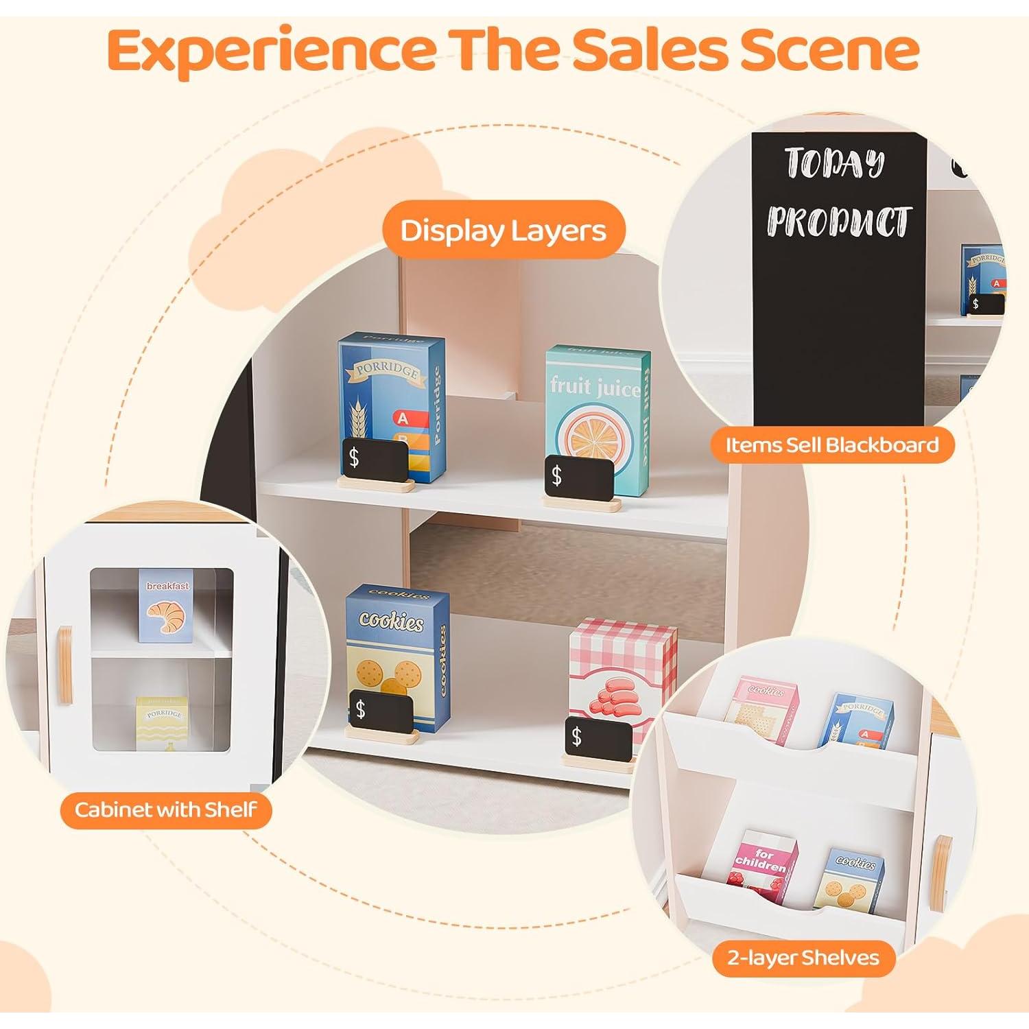 Juego de Imaginación JOYMOR Tienda de Abarrotes de Madera