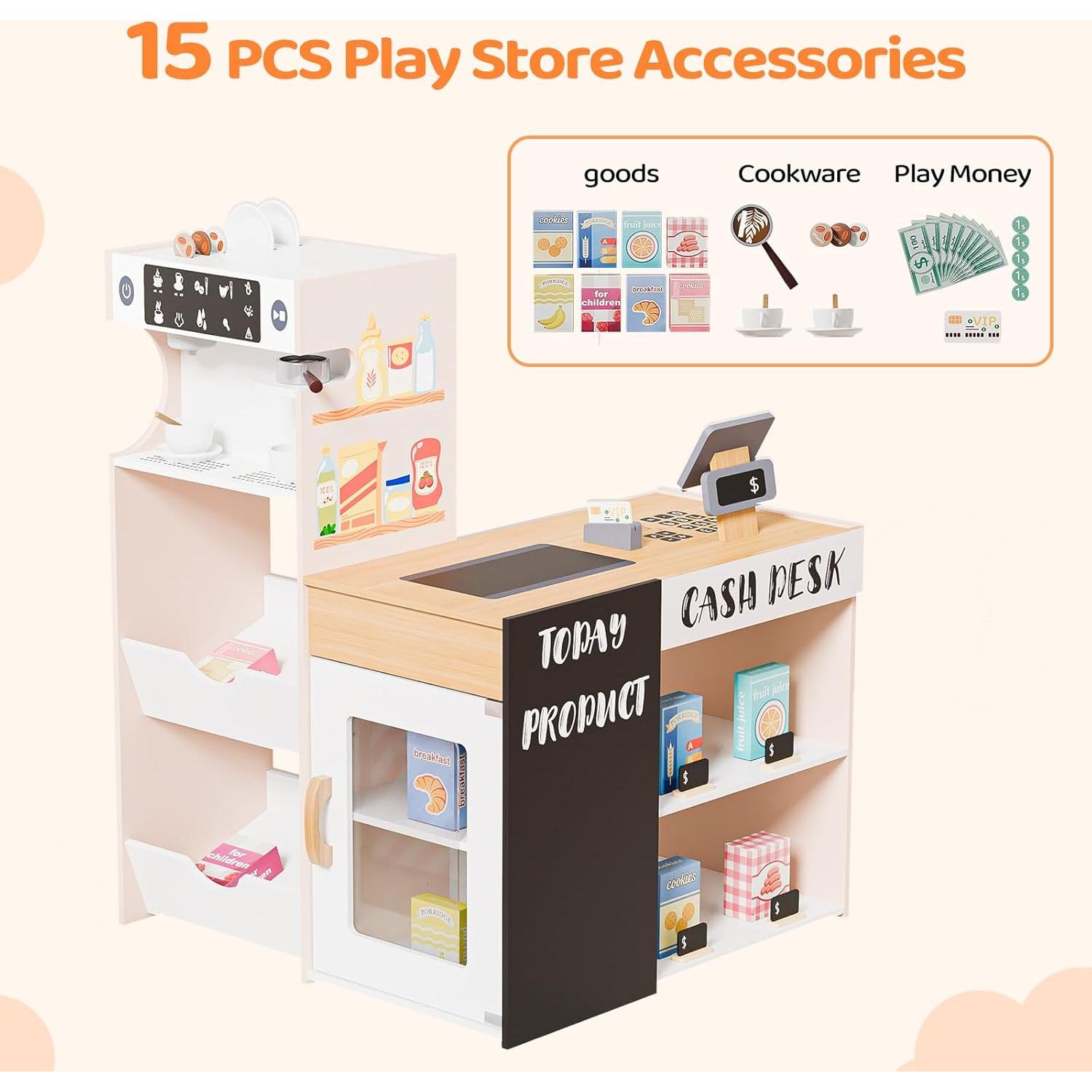 Juego de Imaginación JOYMOR Tienda de Abarrotes de Madera