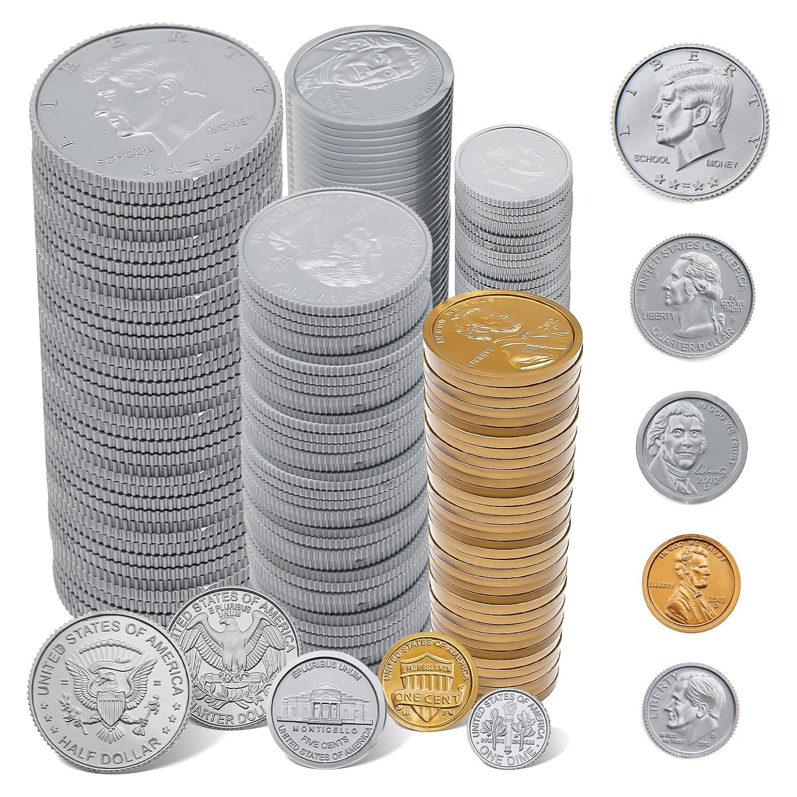 Juego de Monedas de Plástico YTYOTO 1000 Pcs para Niños