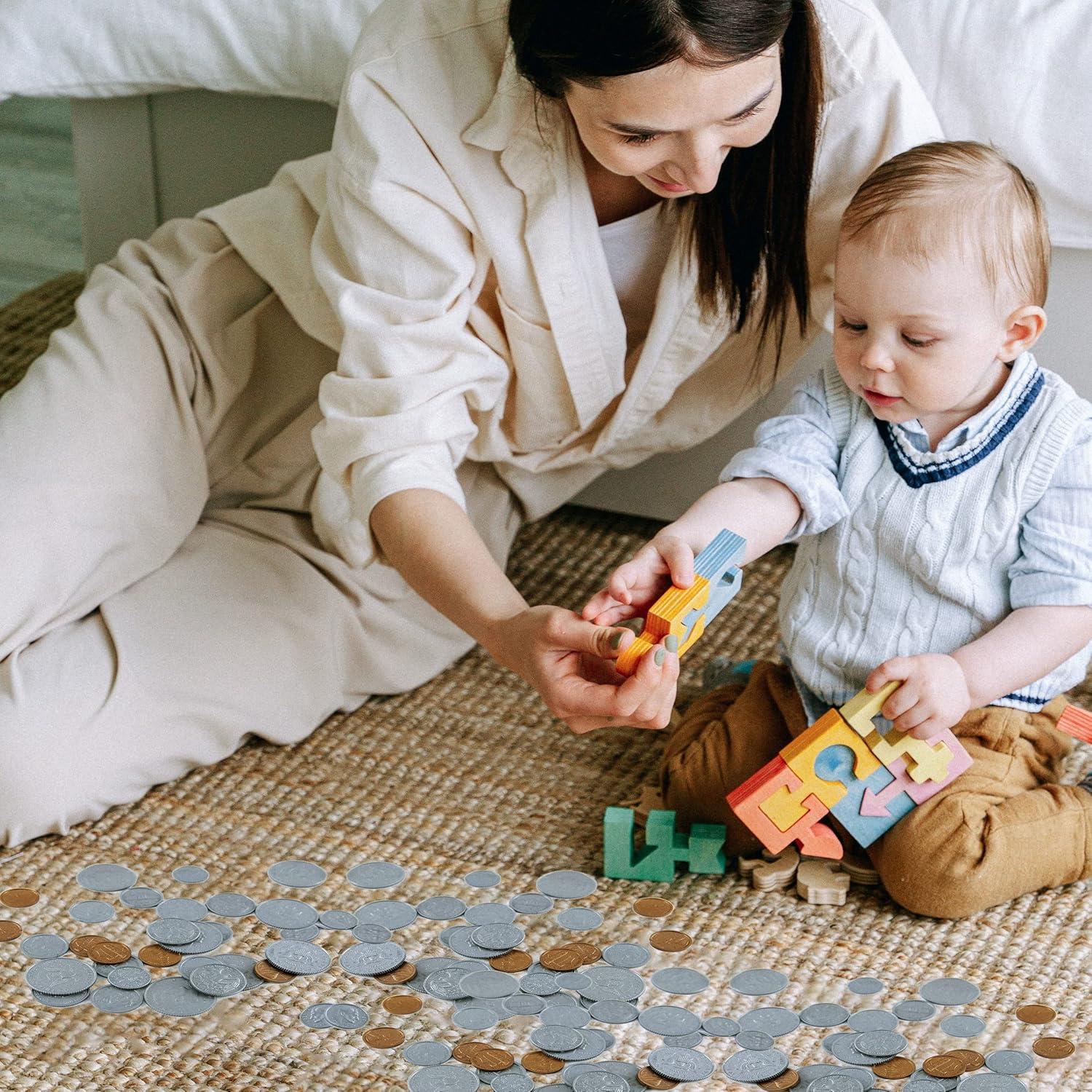 Juego de Monedas de Plástico YTYOTO 1000 Pcs para Niños