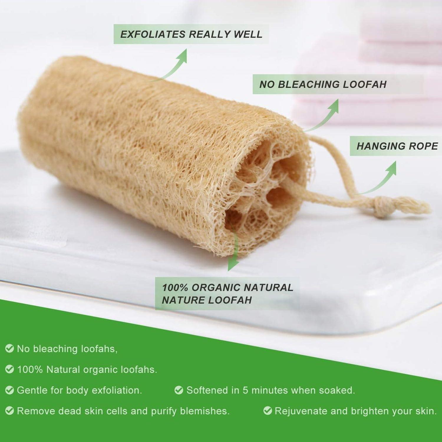 Esponjas de Lufa Natural METLUCK Paquete de 6 Exfoliantes