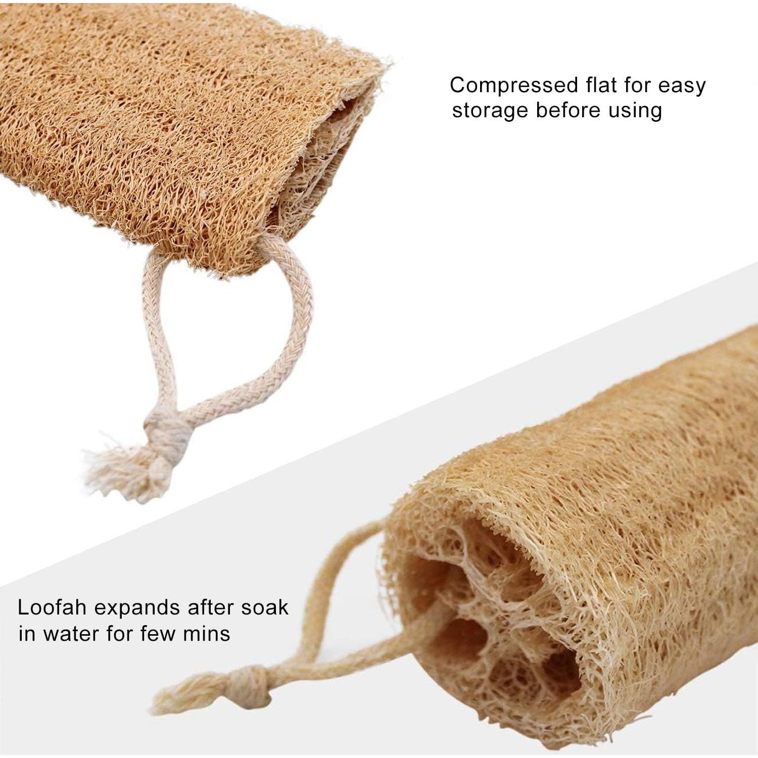 Esponjas de Lufa Natural METLUCK Paquete de 6 Exfoliantes