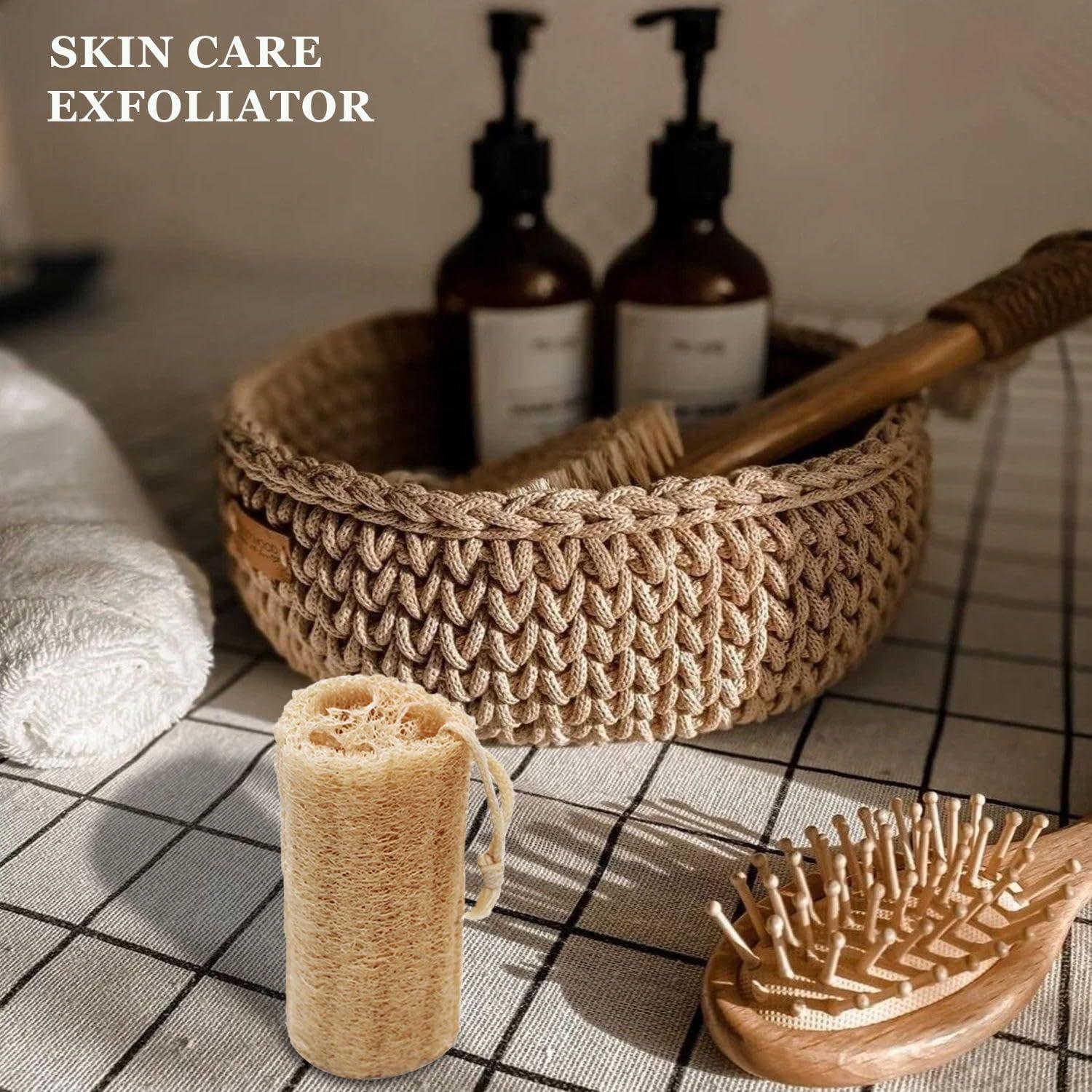 Esponjas de Lufa Natural METLUCK Paquete de 6 Exfoliantes