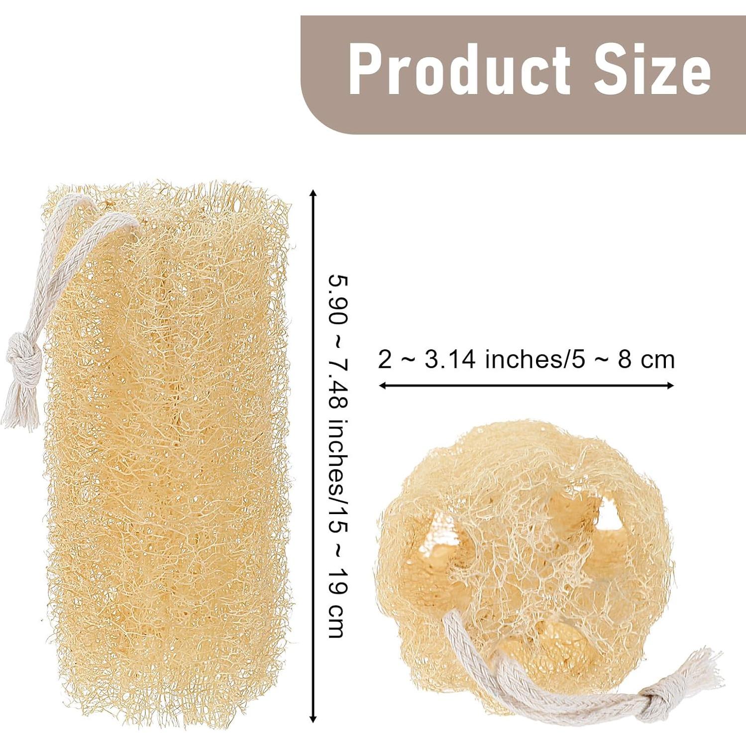 Juego de 4 Esponjas de Lufa Natural YBEATY Exfoliantes 15-19 cm