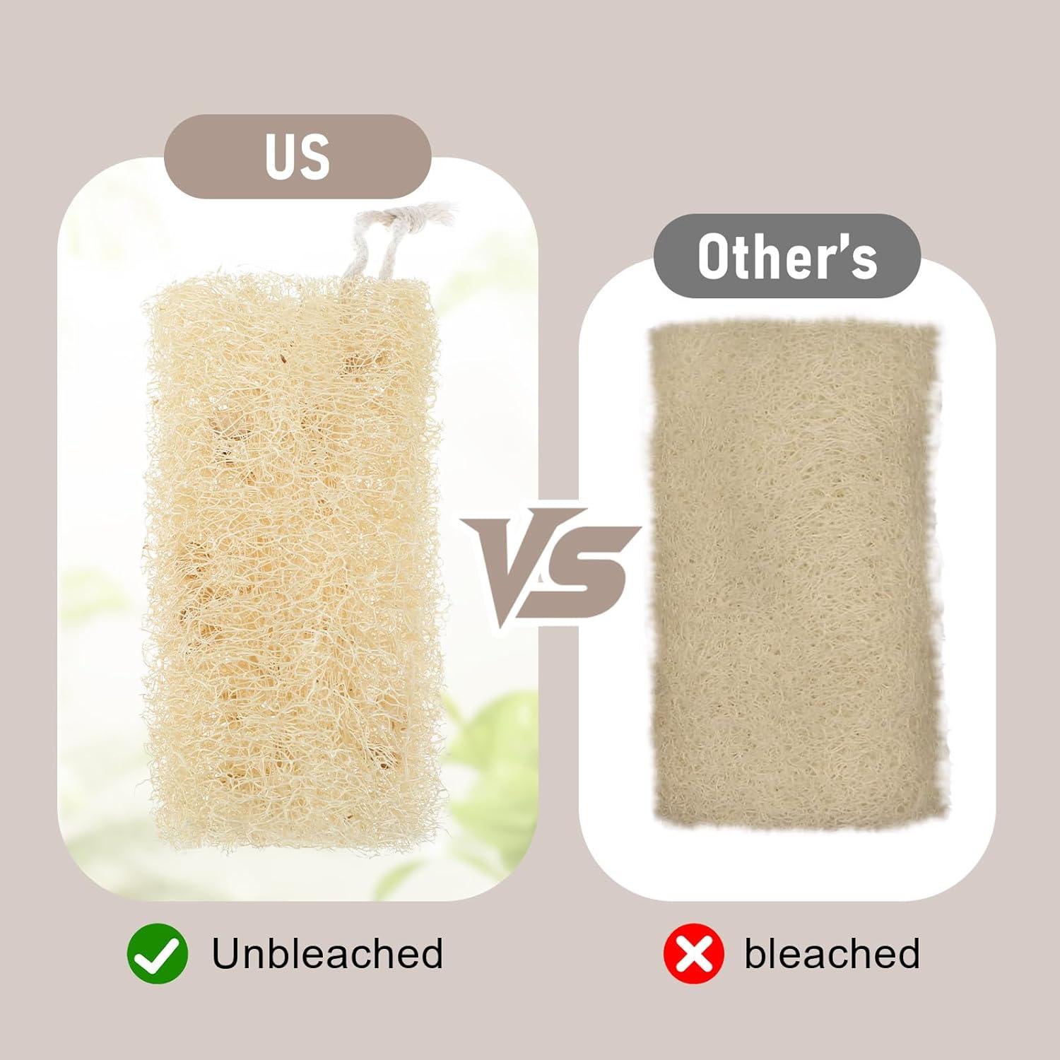 Juego de 4 Esponjas de Lufa Natural YBEATY Exfoliantes 15-19 cm