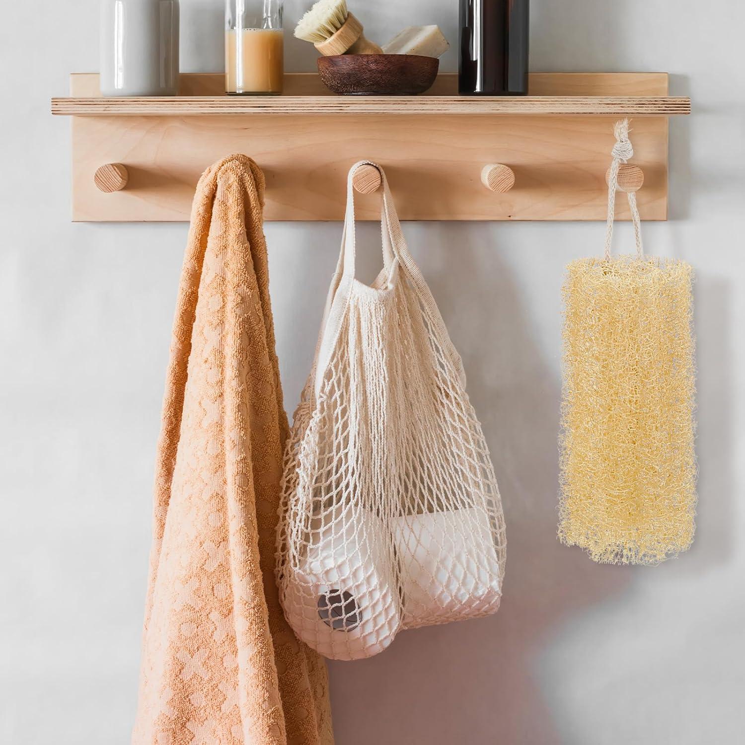 Juego de 4 Esponjas de Lufa Natural YBEATY Exfoliantes 15-19 cm