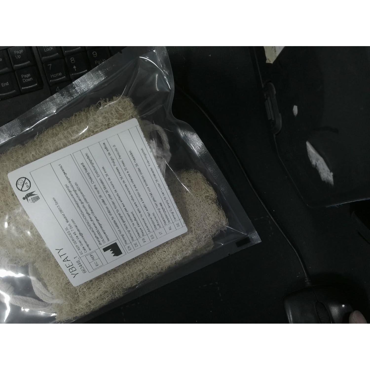 Juego de 4 Esponjas de Lufa Natural YBEATY Exfoliantes 15-19 cm