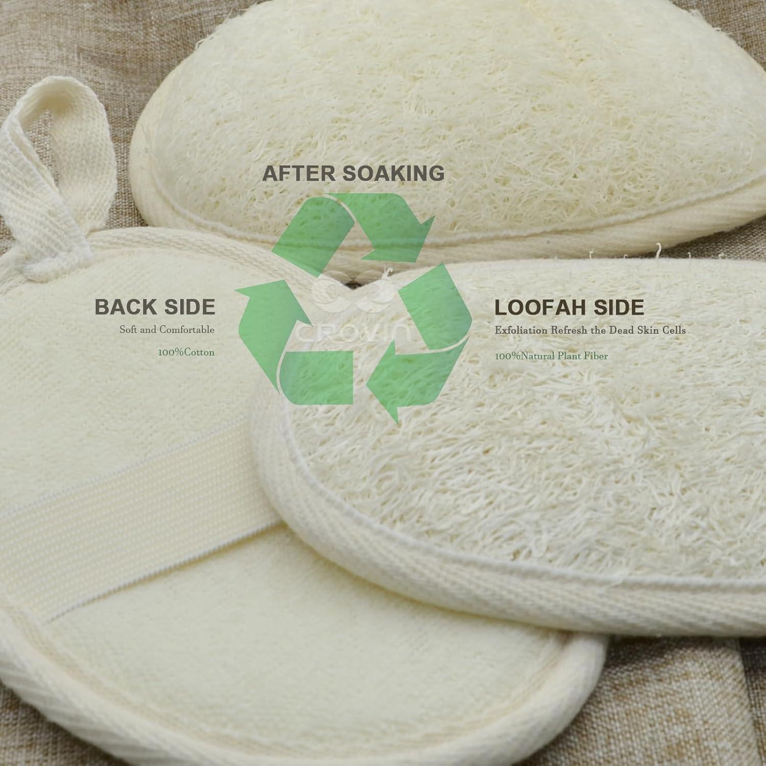 Esponjas Exfoliantes de Lufa Natural CROVIN - Paquete de 6