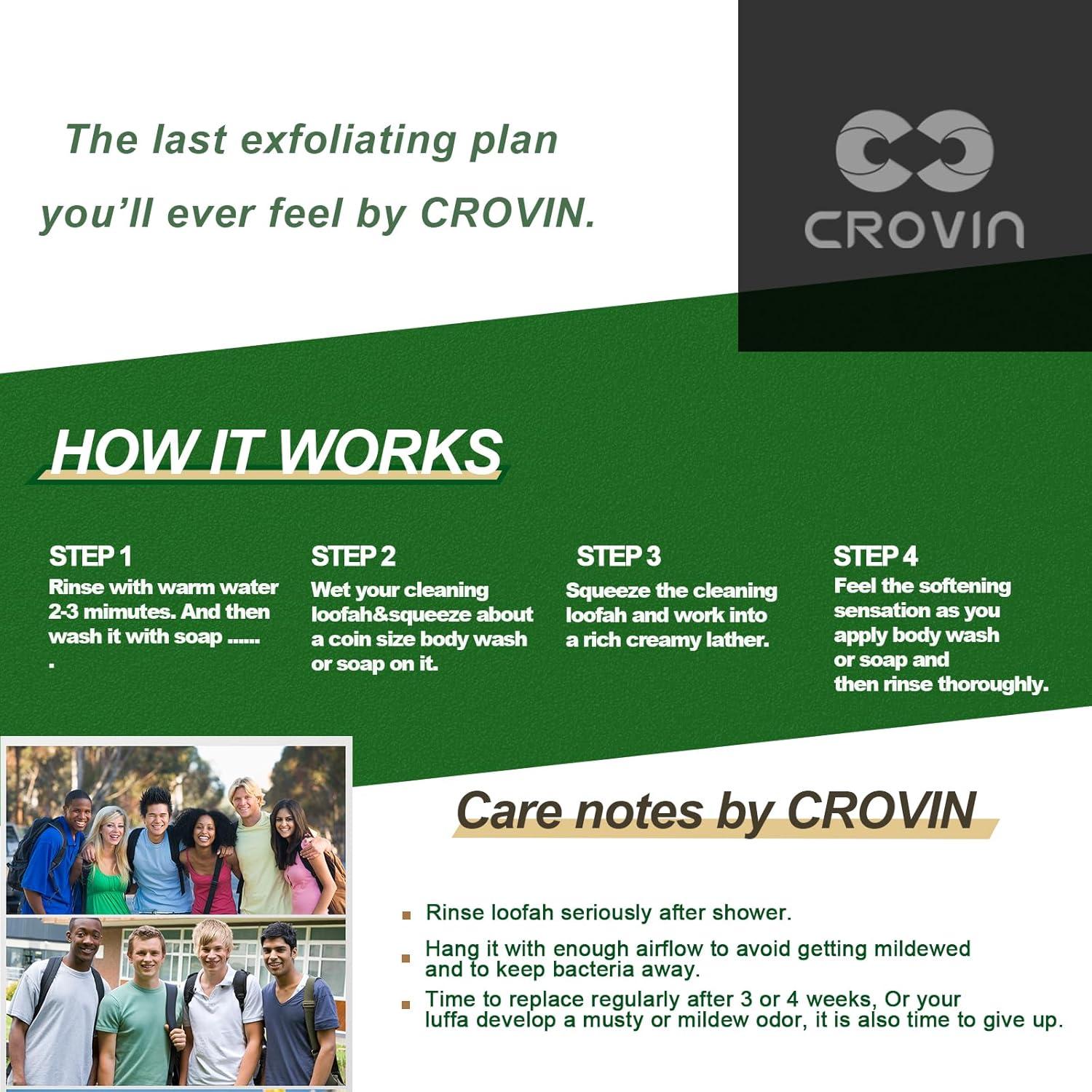 Esponjas Exfoliantes de Lufa Natural CROVIN - Paquete de 6