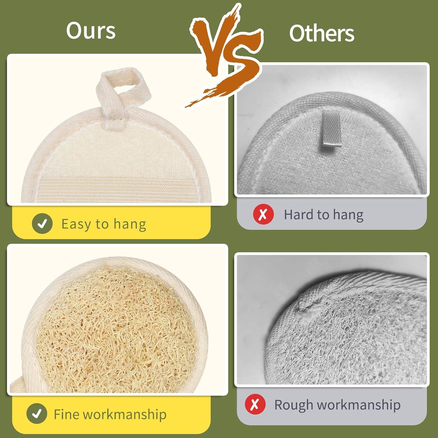 Esponjas Faciales de Lufa Natural YOTDHUO - Paquete de 4