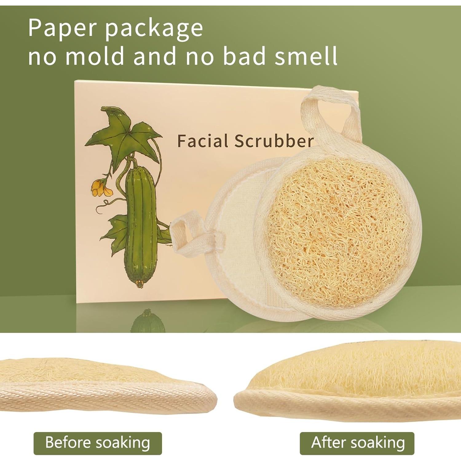 Esponjas Faciales de Lufa Natural YOTDHUO - Paquete de 4