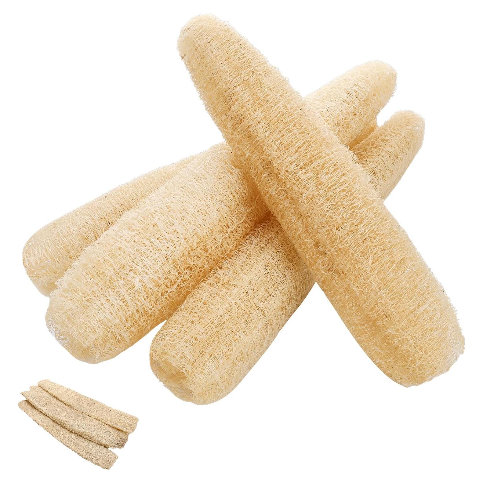 Esponjas de Lufa Natural ZhouBoat - Paquete de 4, 26.6x17.2 cm