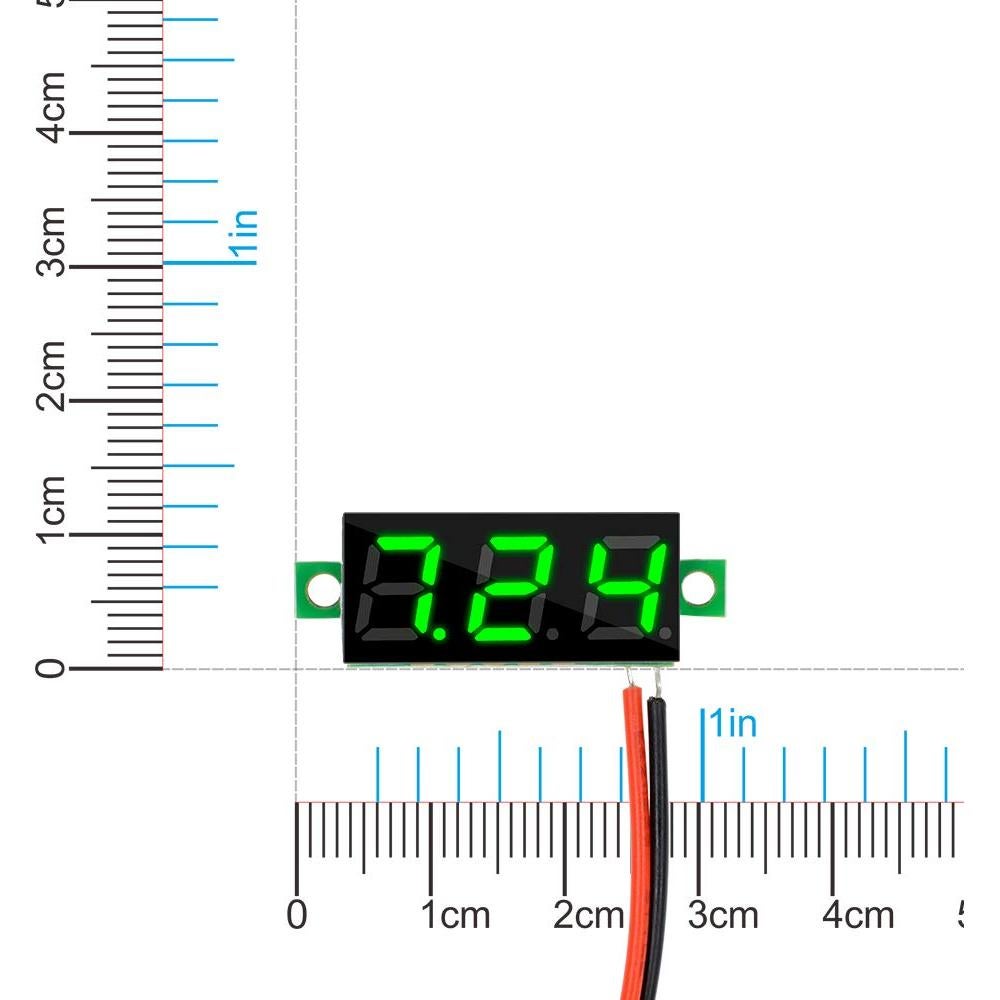 Medidor Digital de Voltaje CC 2.5-30V diymore 10pcs LED Verde