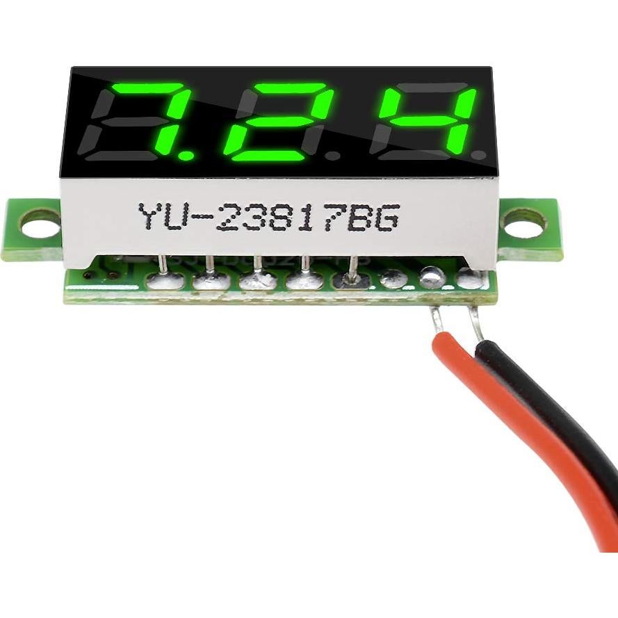 Medidor Digital de Voltaje CC 2.5-30V diymore 10pcs LED Verde