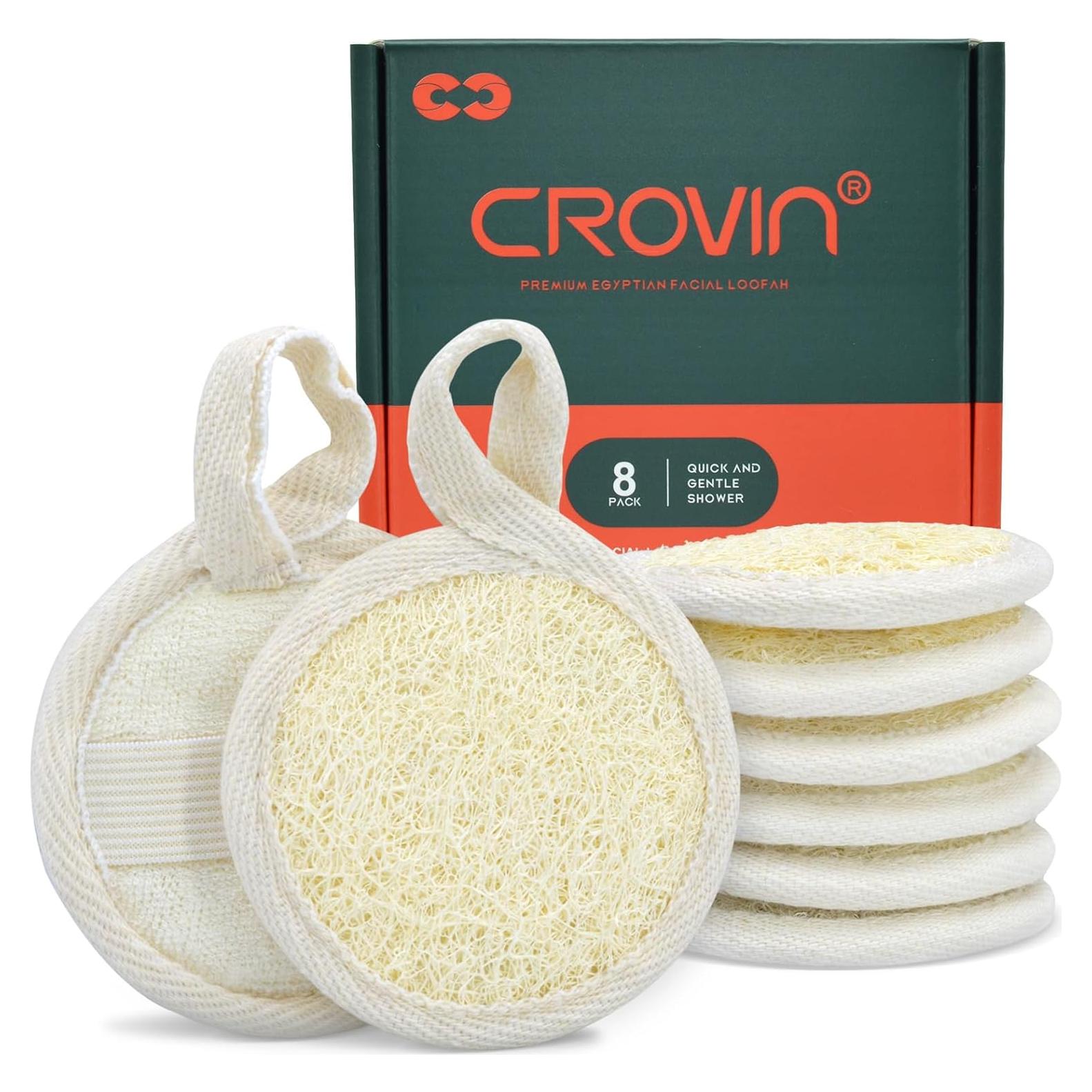 Esponja Exfoliante Facial de Luffa Natural CROVIN - 8 Unidades