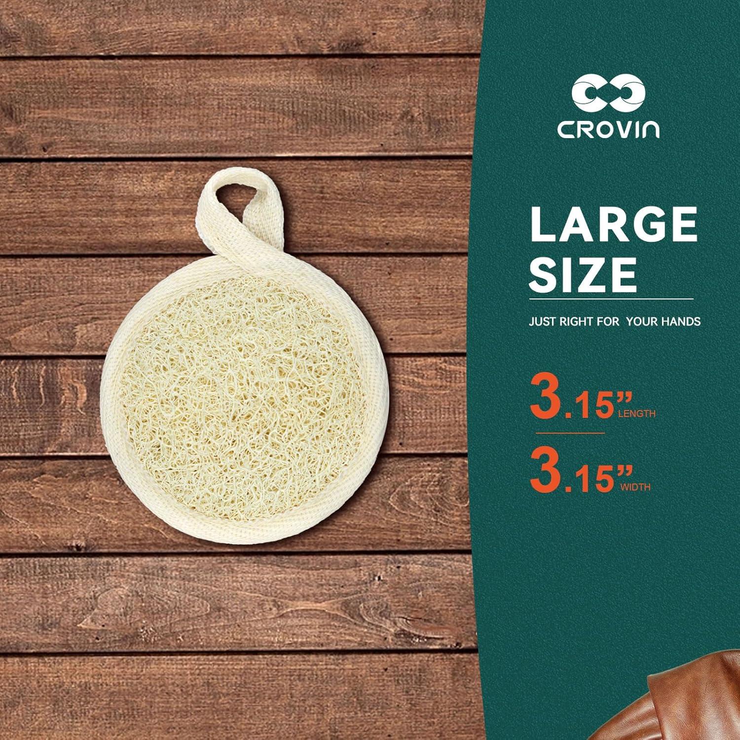 Esponja Exfoliante Facial de Luffa Natural CROVIN - 8 Unidades