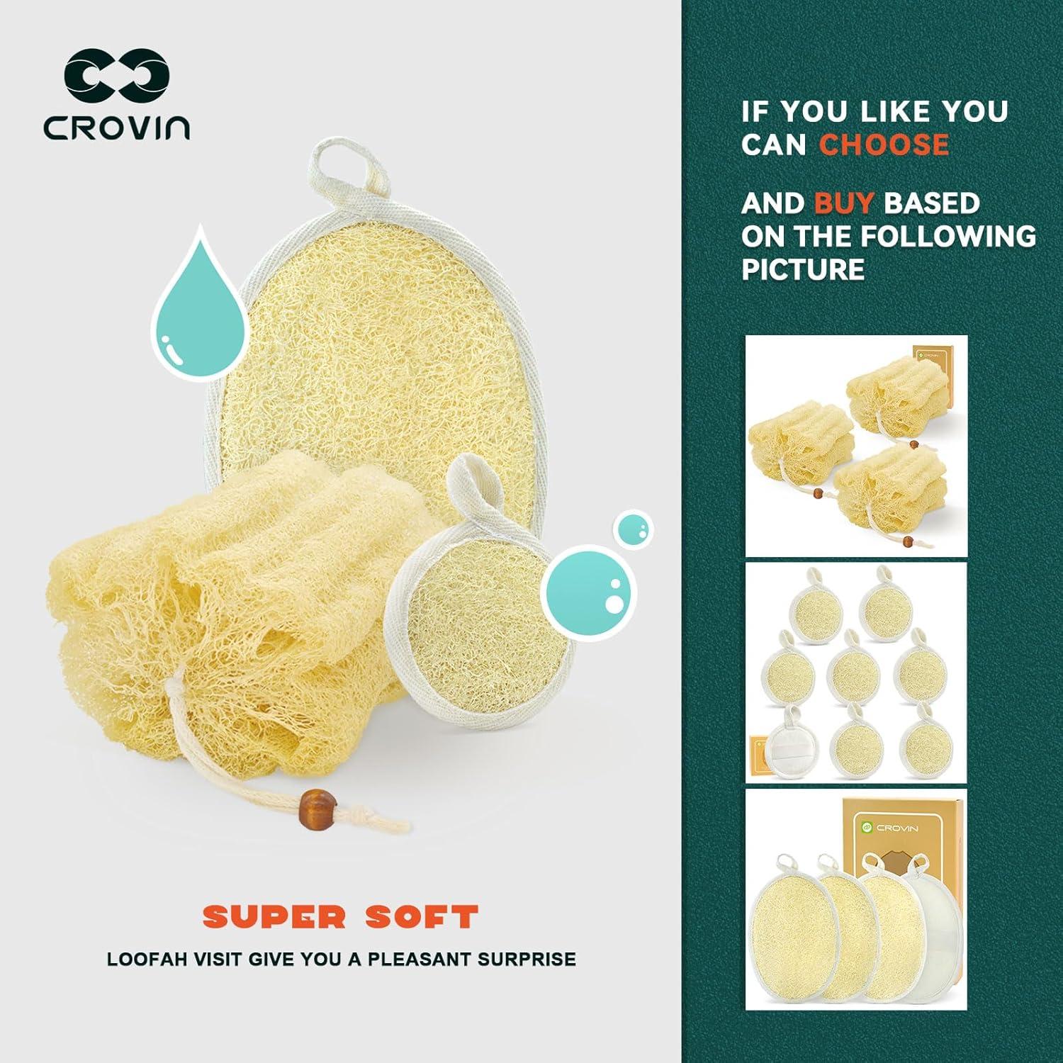 Esponja Exfoliante Facial de Luffa Natural CROVIN - 8 Unidades