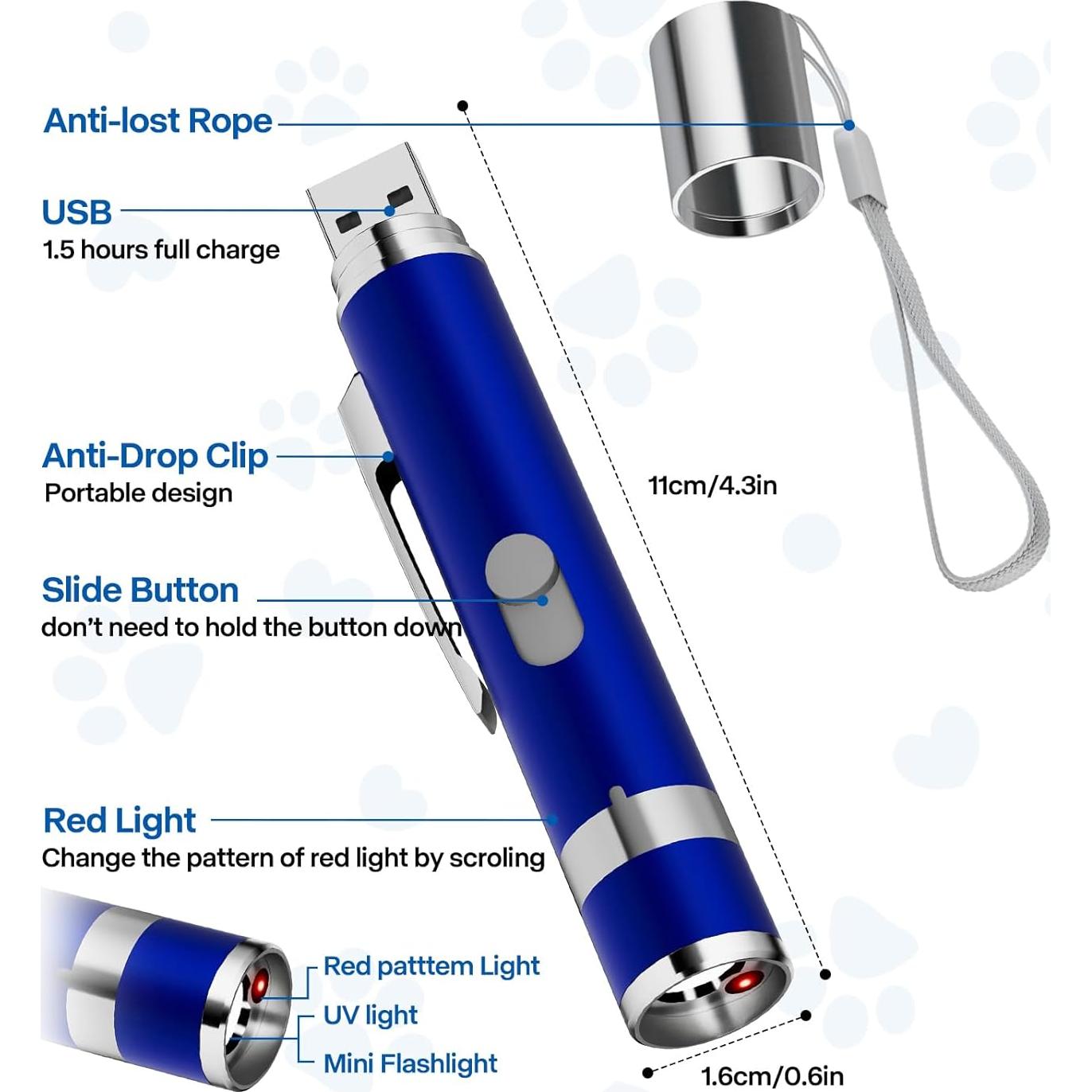 Juguete Interactivo para Gatos MeliInma Puntero LED Recargable