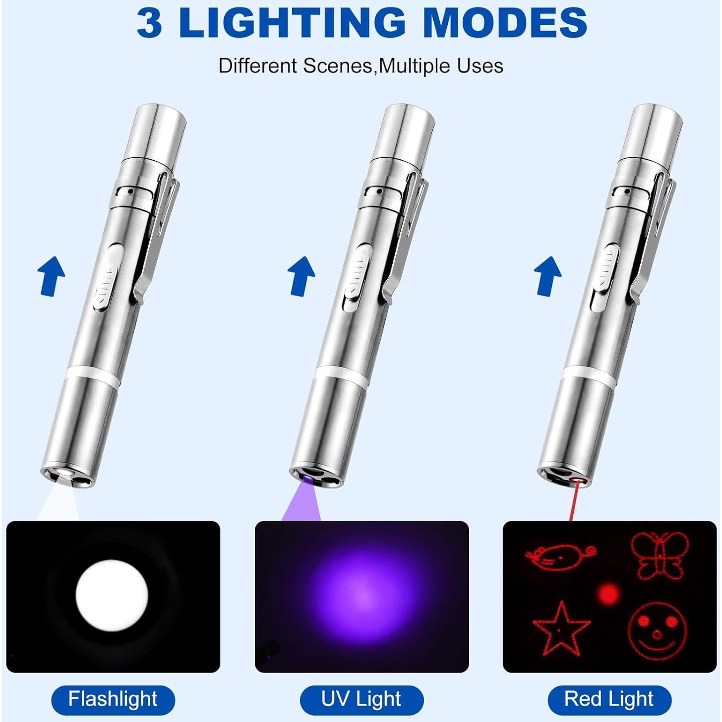 Puntero láser para gatos y perros Yiwu 9127, carga USB, 5 modos