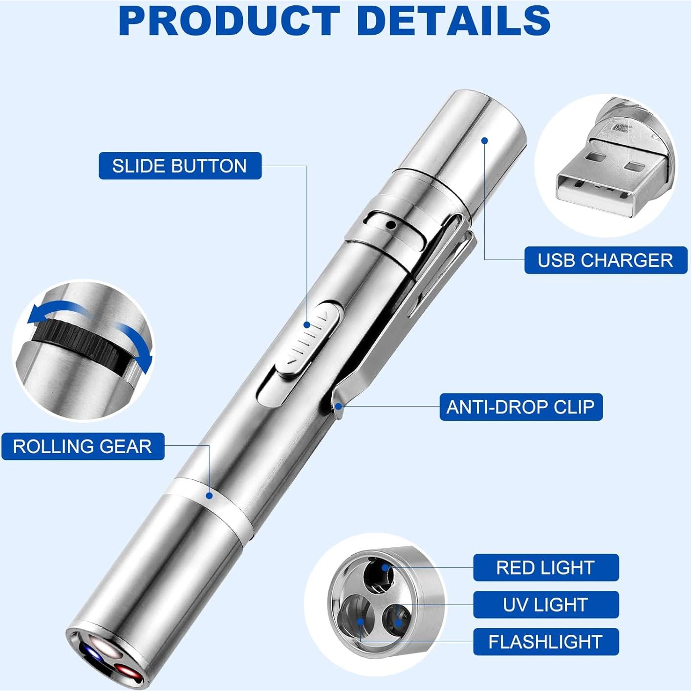 Puntero láser para gatos y perros Yiwu 9127, carga USB, 5 modos