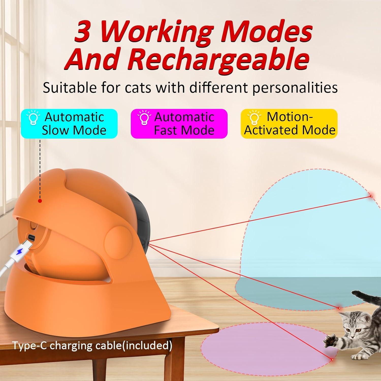 Juguete láser automático para gatos Mdupw recargable 9.14cm