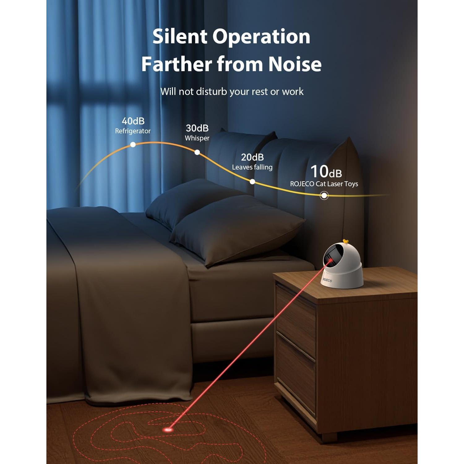 Juguete Láser para Gatos ROJECO - Recargable, 3 Modos, Silencioso