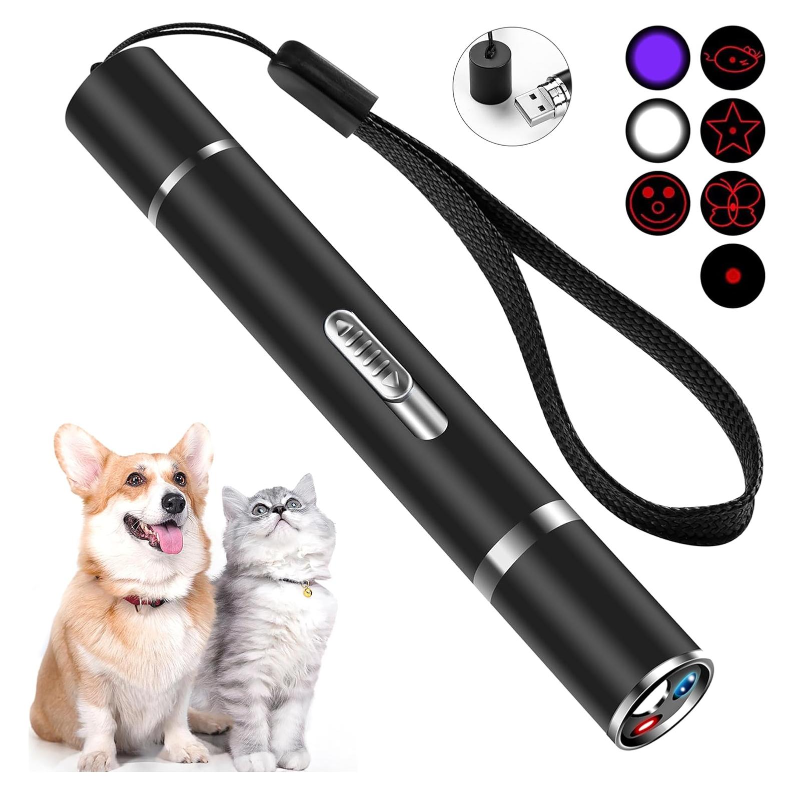 Puntero Láser Cowjag para Gatos y Perros, Carga USB, 7 Modos