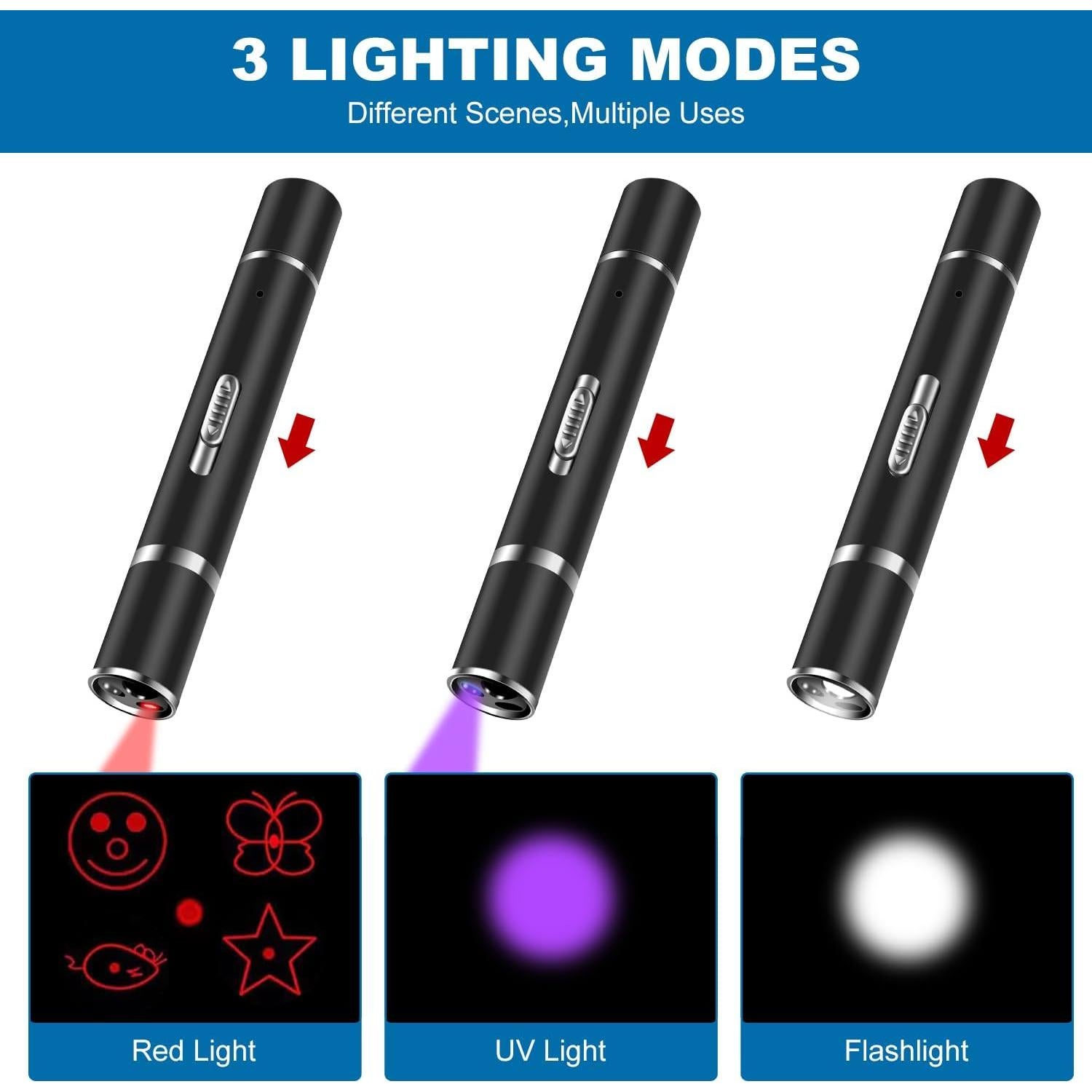 Puntero Láser Cowjag para Gatos y Perros, Carga USB, 7 Modos