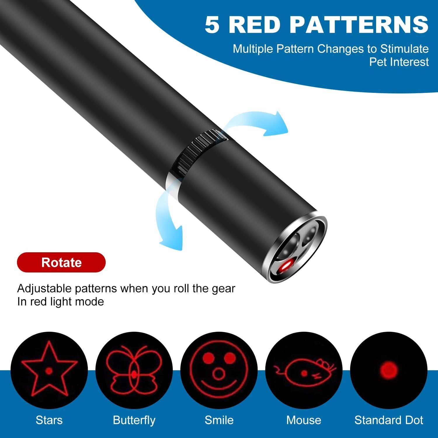 Puntero Láser Cowjag para Gatos y Perros, Carga USB, 7 Modos